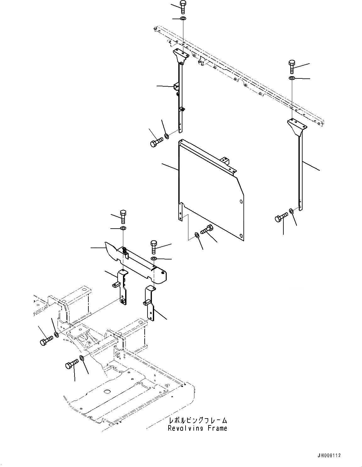 Схема запчастей Komatsu HB215LC-1M0 - КАБИНА РАМА (№-) КАБИНА РАМА