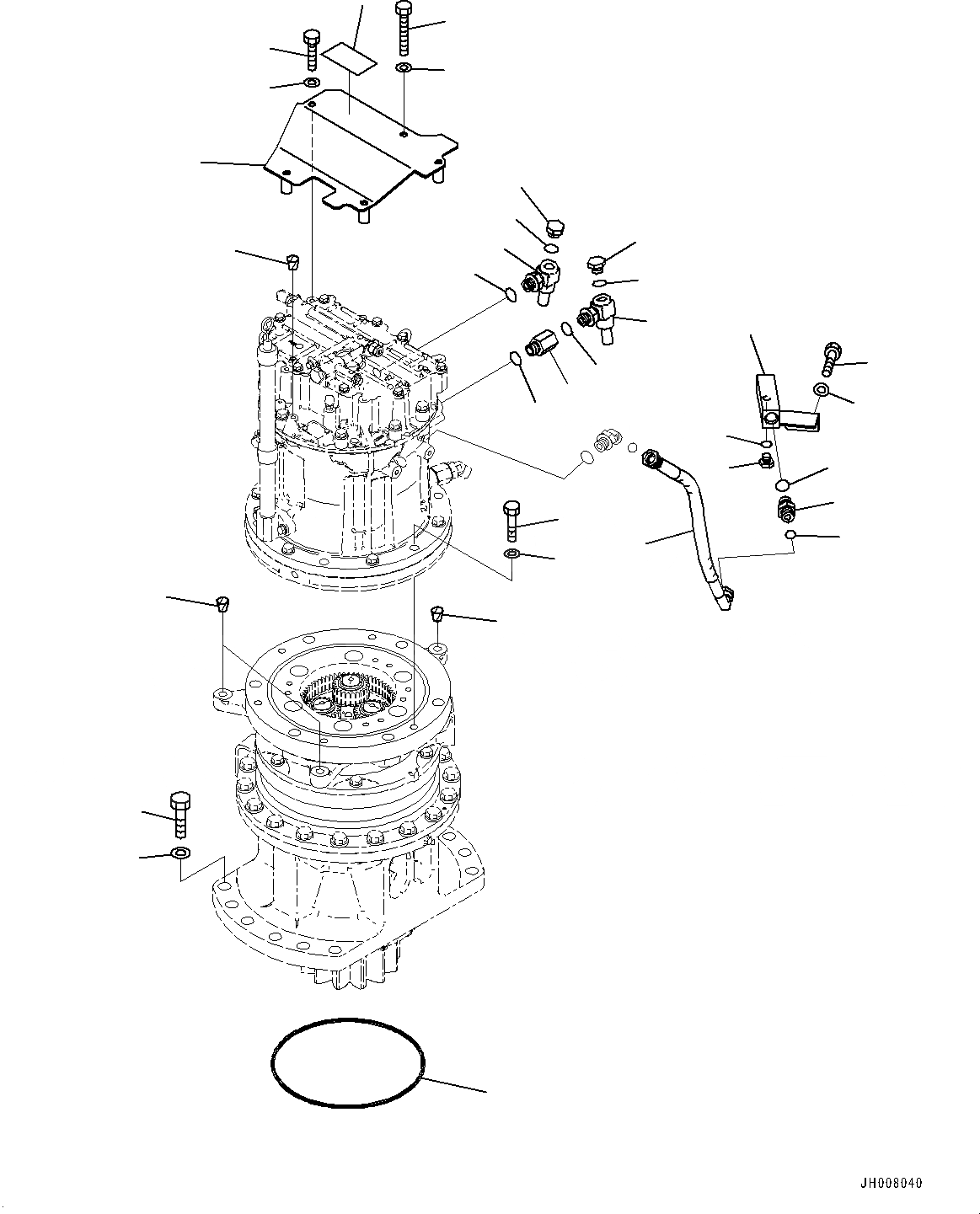 Схема запчастей Komatsu HB215LC-1M0 - МЕХАНИЗМ ПОВОРОТА И МОТОР, МОТОР ДРЕНАЖН. (№-) МЕХАНИЗМ ПОВОРОТА И МОТОР
