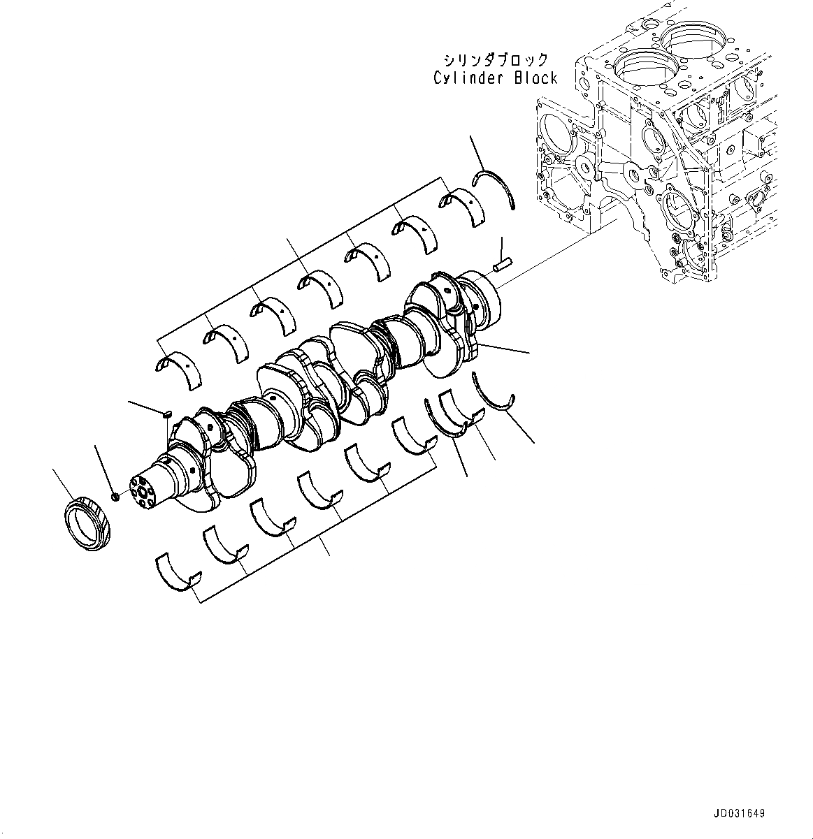 Схема запчастей Komatsu SAA6D140E-5RB - КОЛЕНВАЛ (№7-) КОЛЕНВАЛ