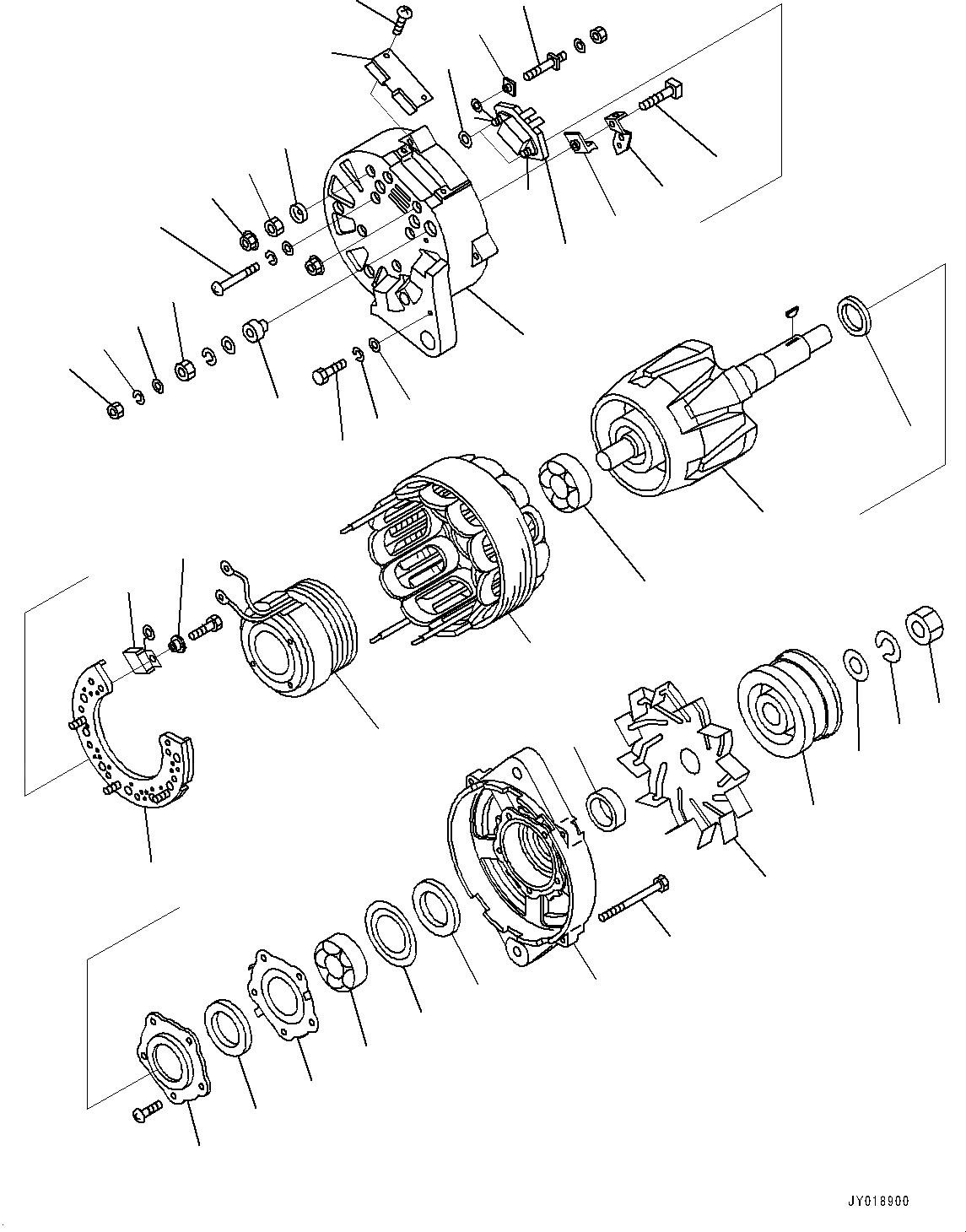 Схема запчастей Komatsu SAA6D140E-5RB - ГЕНЕРАТОР, 9AMP, ВНУТР. ЧАСТИ (№7-) ГЕНЕРАТОР, 9AMP