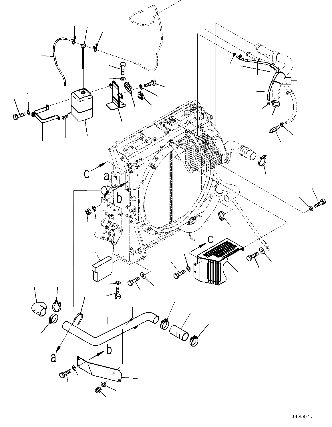 Схема запчастей Komatsu PC300-8M0 - СИСТЕМА ОХЛАЖДЕНИЯ, SUB-БАК (№8-) СИСТЕМА ОХЛАЖДЕНИЯ, С АВТОМАТИЧ. КОНДИЦ. ВОЗДУХА