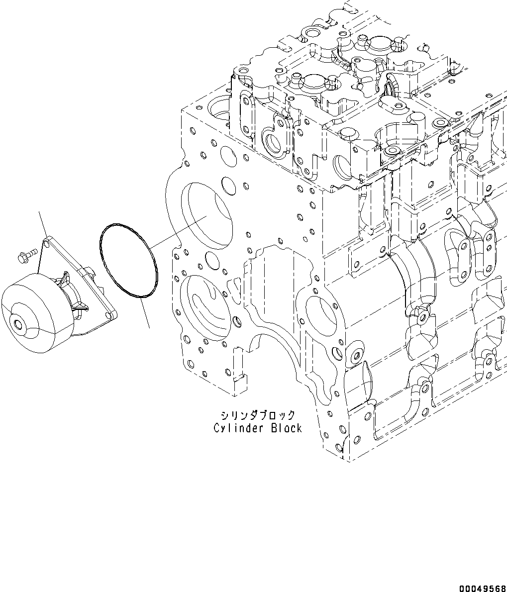 Схема запчастей Komatsu SAA6D114E-3F - ВОДЯНАЯ ПОМПА (№87-) ВОДЯНАЯ ПОМПА