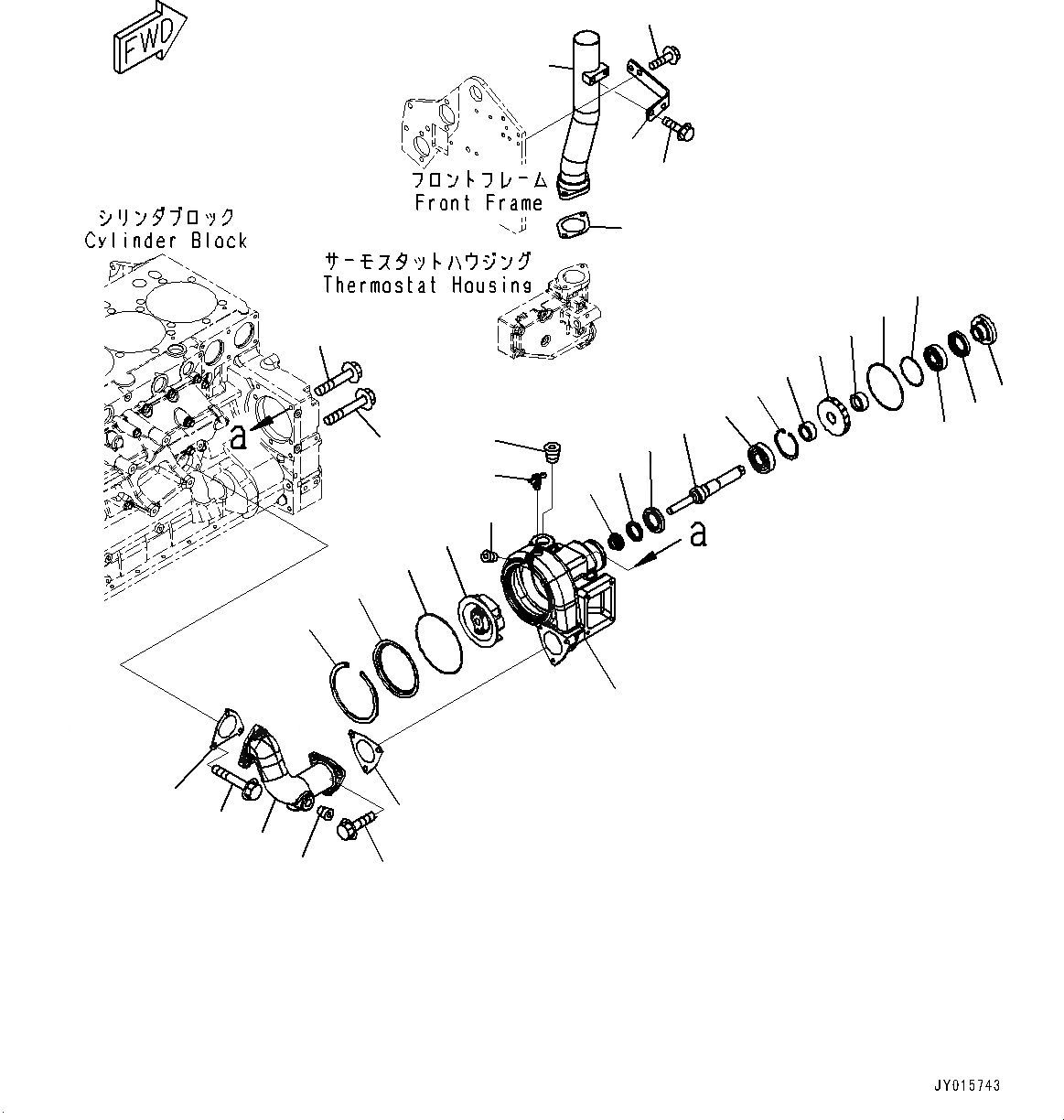 Схема запчастей Komatsu SAA6D140E-5J - ВОДЯНАЯ ПОМПА, ВОДЯНАЯ ПОМПА (№-879) ВОДЯНАЯ ПОМПА