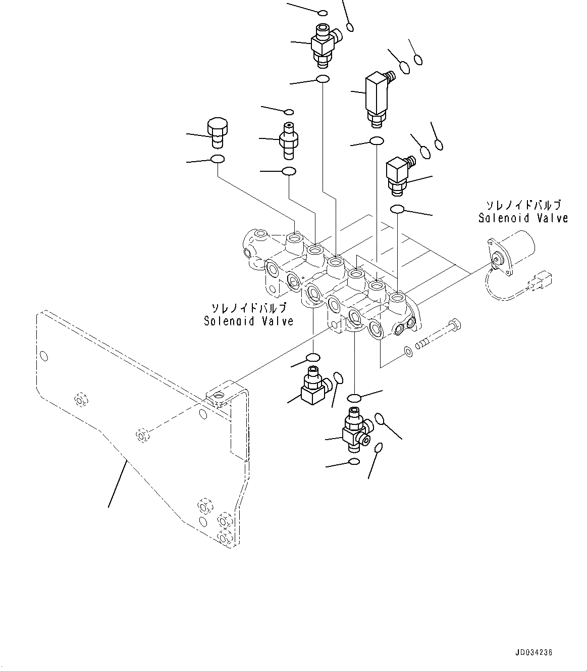 Схема запчастей Komatsu PC800-8R1 - СОЛЕНОИДНЫЙ КЛАПАН, ПАТРУБОК (№7-) СОЛЕНОИДНЫЙ КЛАПАН, ПРЯМАЯ ЛОПАТА CONFIGURATION