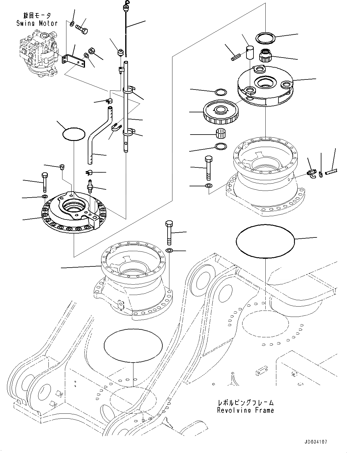 Схема запчастей Komatsu PC800-8R1 - МЕХАНИЗМ ПОВОРОТА И МОТОР, 1 НЕСУЩИЙ ЭЛЕМЕНТ И GAUGE СУППОРТ, ЗАДН. (№7-) МЕХАНИЗМ ПОВОРОТА И МОТОР