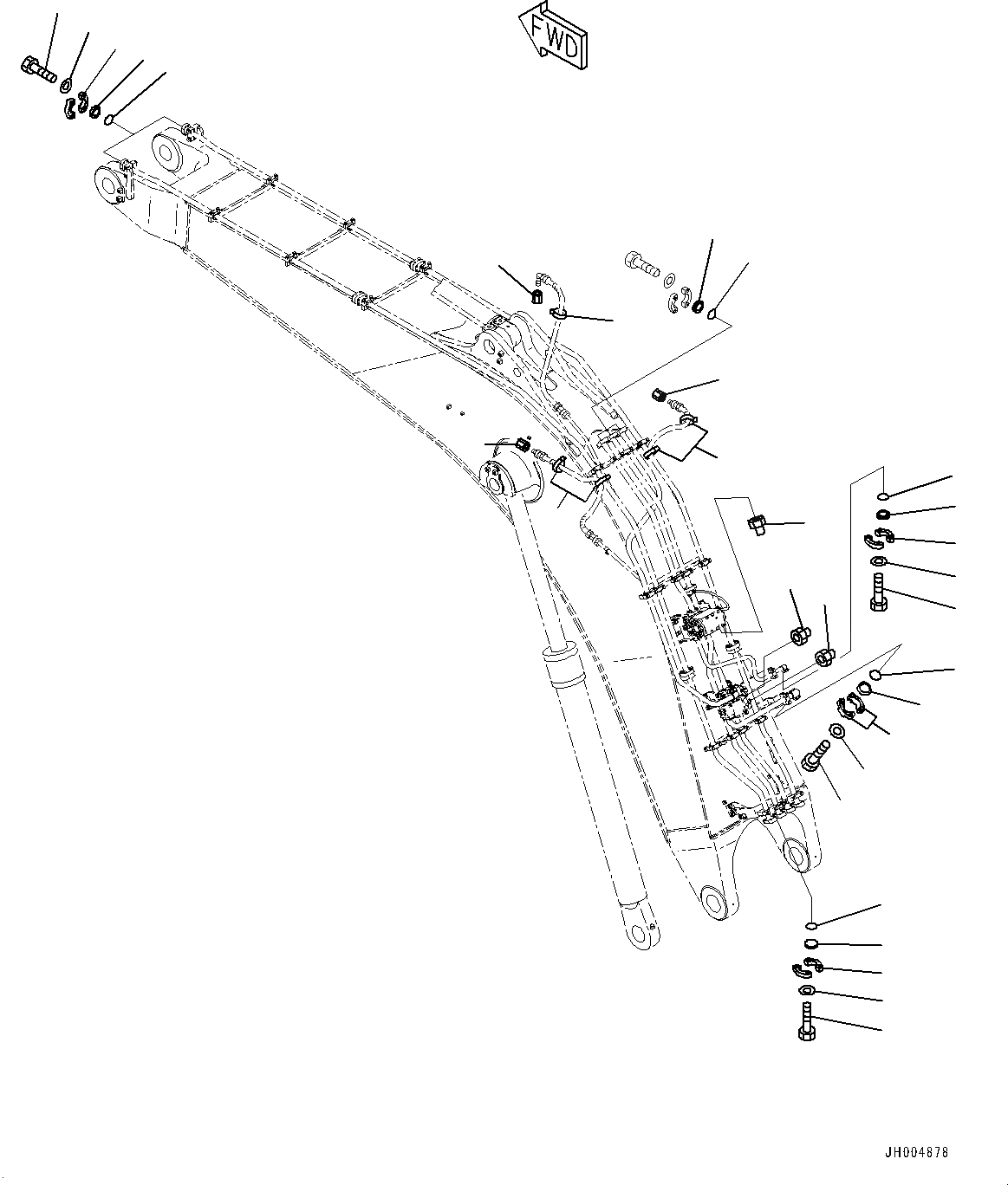 Схема запчастей Komatsu PC800-8R1 - СТРЕЛА, КРЫШКА(№7-) СТРЕЛА, 8MM, СТРЕЛА И РУКОЯТЬ ГИДРАВЛ DRIFT PREВЕНТИЛЯТОРION КЛАПАН