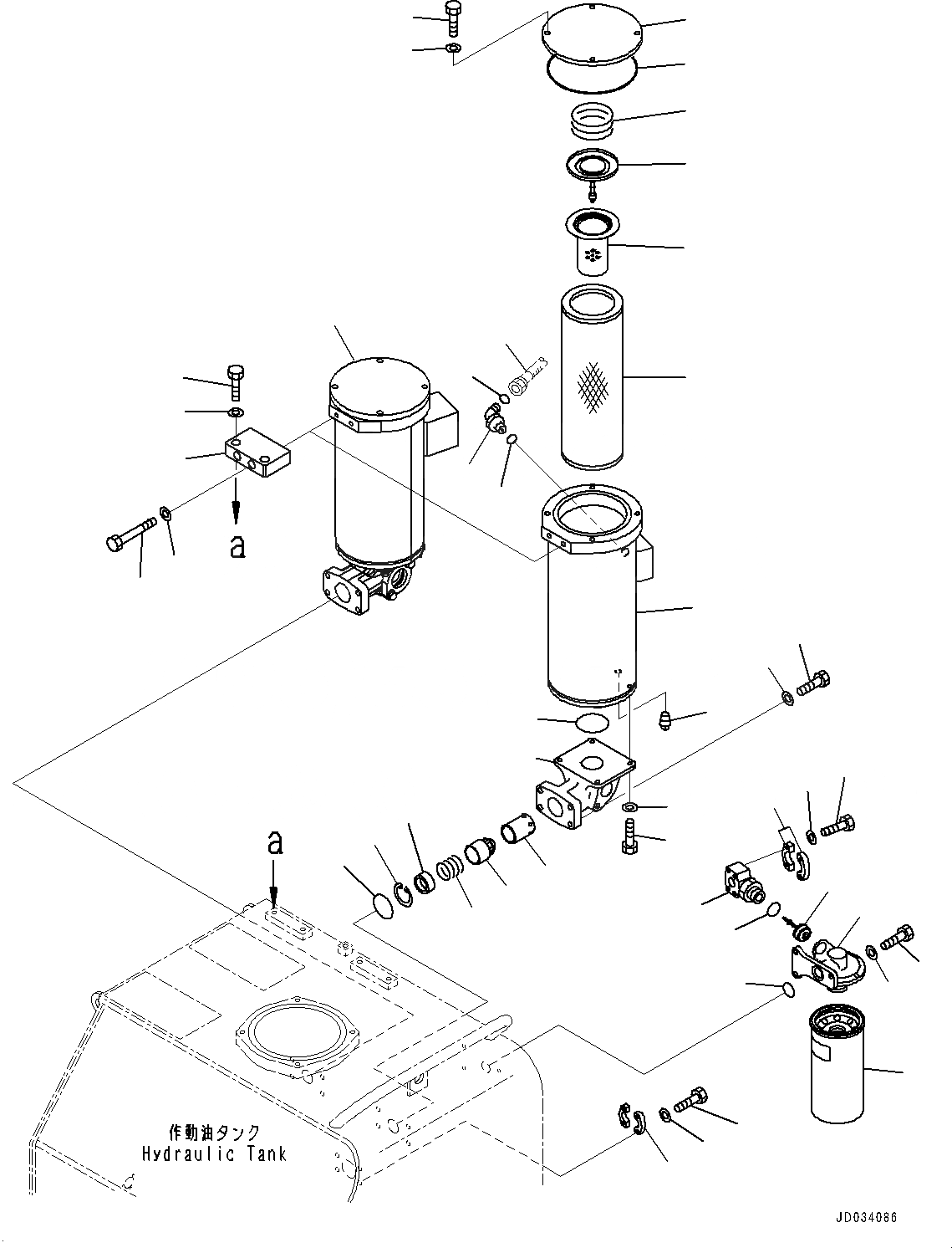 Схема запчастей Komatsu PC800SE-8R1 - ГИДР. БАК., ВОЗВРАТ. ФИЛЬТР. (№7-) ГИДР. БАК., КРЫШКА МАСЛОНАЛИВНОГО ПАТРУБКА БЛОКИРОВКА И КРЫШКИБЛОКИР.