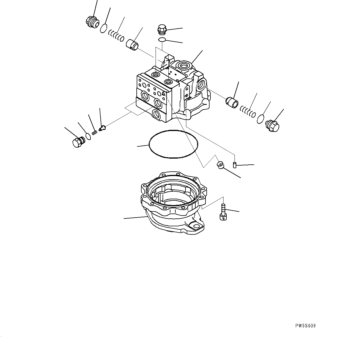 Схема запчастей Komatsu PC800SE-8R1 - МОТОР ПОВОРОТА, ВНУТР. ЧАСТИ, МОТОР ПОВОРОТА, ЗАДН. (/) (№7-) МОТОР ПОВОРОТА, С -СЕРВИСНЫЙ КЛАПАН