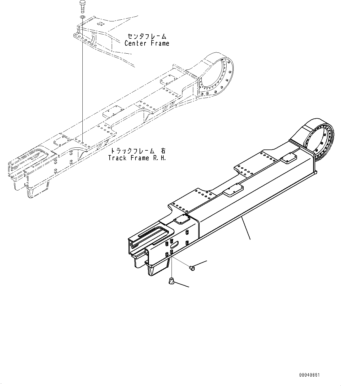 Схема запчастей Komatsu PC800LC-8R1 - ГУСЕНИЧНАЯ РАМА, РАМА ЛЕВ. (№7-) ГУСЕНИЧНАЯ РАМА, ЗАЩИТА ОПОРНЫХ КАТКОВ