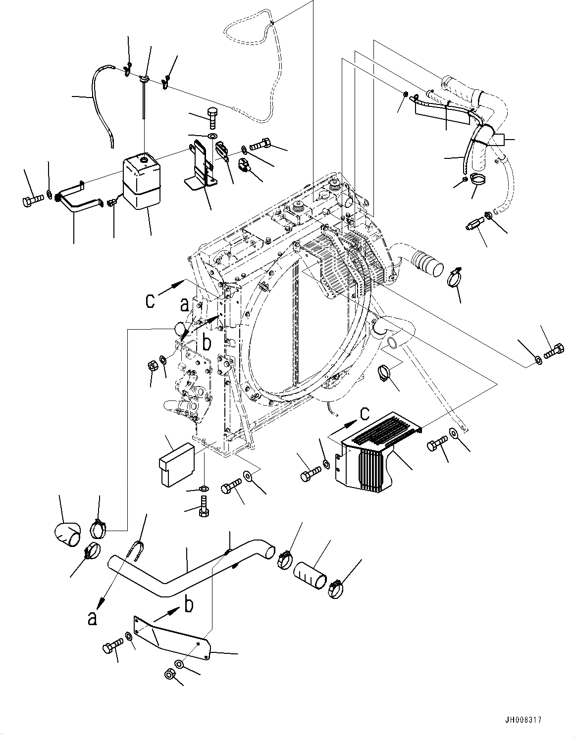 Схема запчастей Komatsu PC300LC-8M0 - СИСТЕМА ОХЛАЖДЕНИЯ, SUB-БАК (№8-) СИСТЕМА ОХЛАЖДЕНИЯ, С АВТОМАТИЧ. КОНДИЦ. ВОЗДУХА