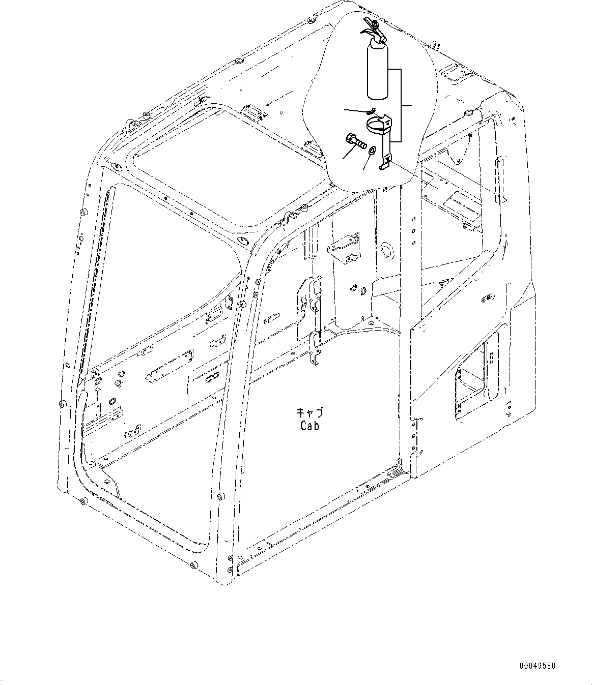 Схема запчастей Komatsu PC300LC-8M0 - ОГНЕТУШИТЕЛЬ (№8-) ОГНЕТУШИТЕЛЬ, АНГЛ.