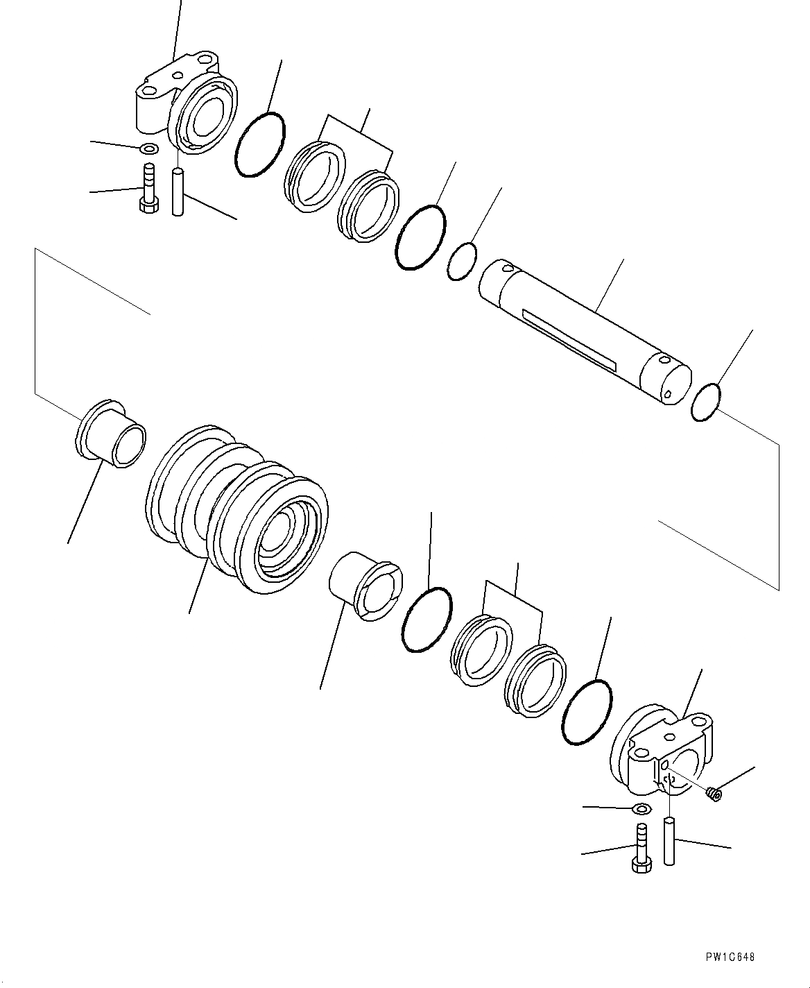 Схема запчастей Komatsu PC350-8M0 - ОПОРНЫЙ КАТОК, (/) (№8-) ОПОРНЫЙ КАТОК, ДВУБОРТН.D