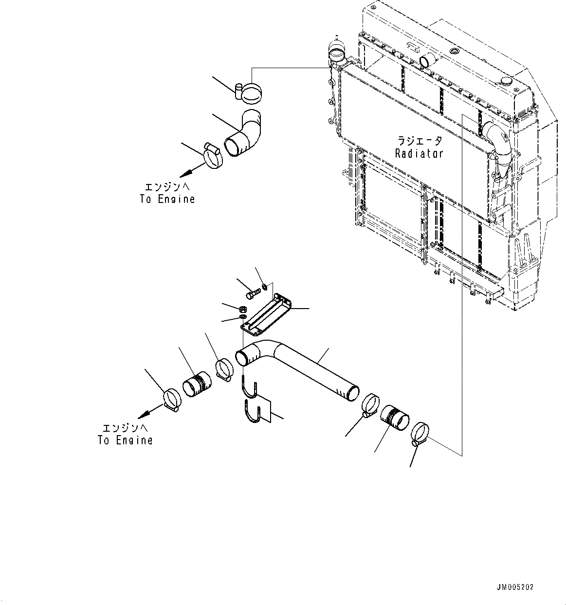 Схема запчастей Komatsu WA600-6 - РАДИАТОР, ПОСЛЕОХЛАДИТЕЛЬ ТРУБЫ (№-) РАДИАТОР