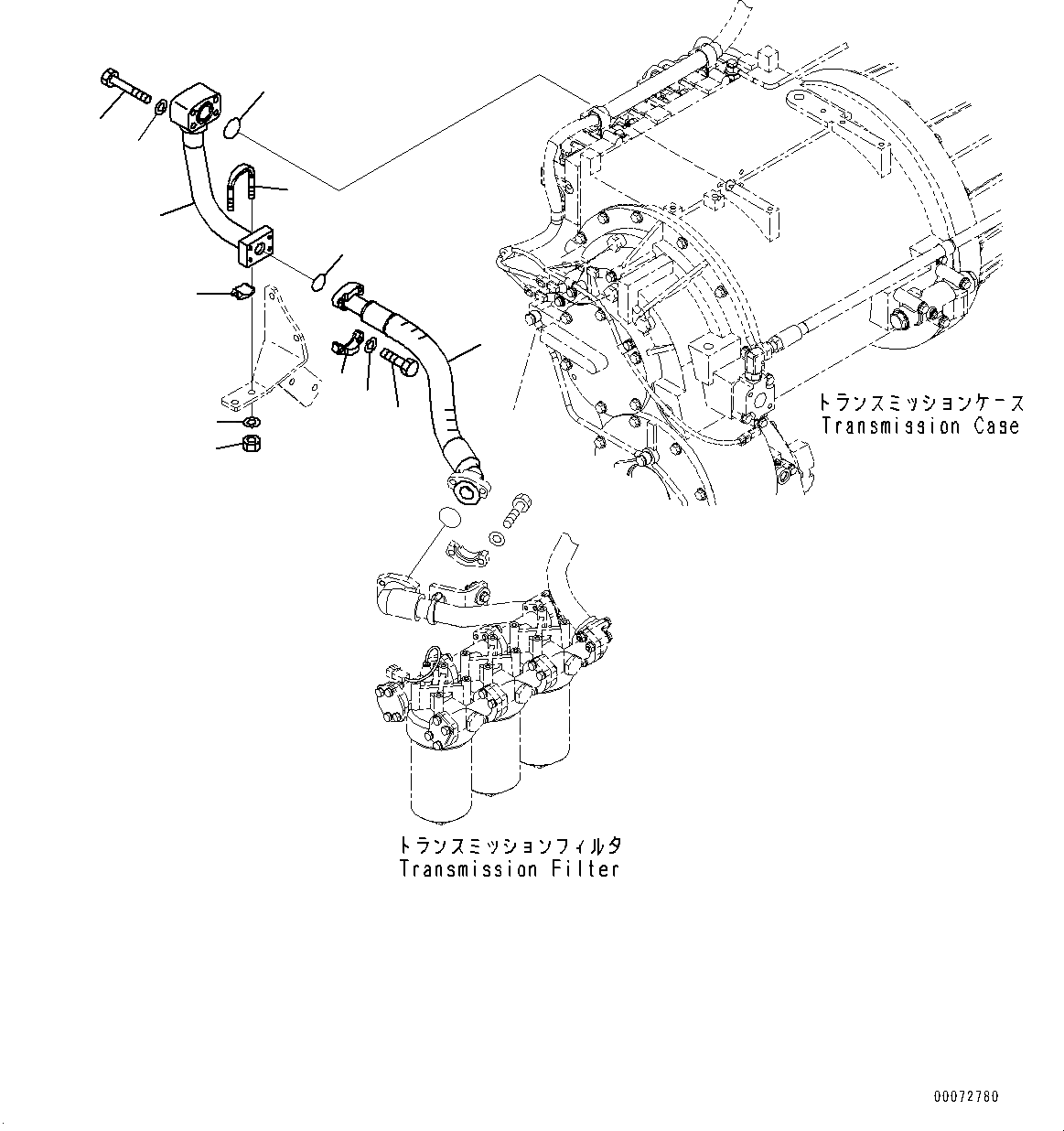 Схема запчастей Komatsu WA600-6 - ГИДРОТРАНСФОРМАТОР И ТРАНСМИССИЯ, ФИЛЬТР. ТРУБЫ (№8-) ГИДРОТРАНСФОРМАТОР И ТРАНСМИССИЯ, БЕЗ ТОРМОЗ. МАСЛ. СИСТЕМА ОХЛАЖДЕНИЯ