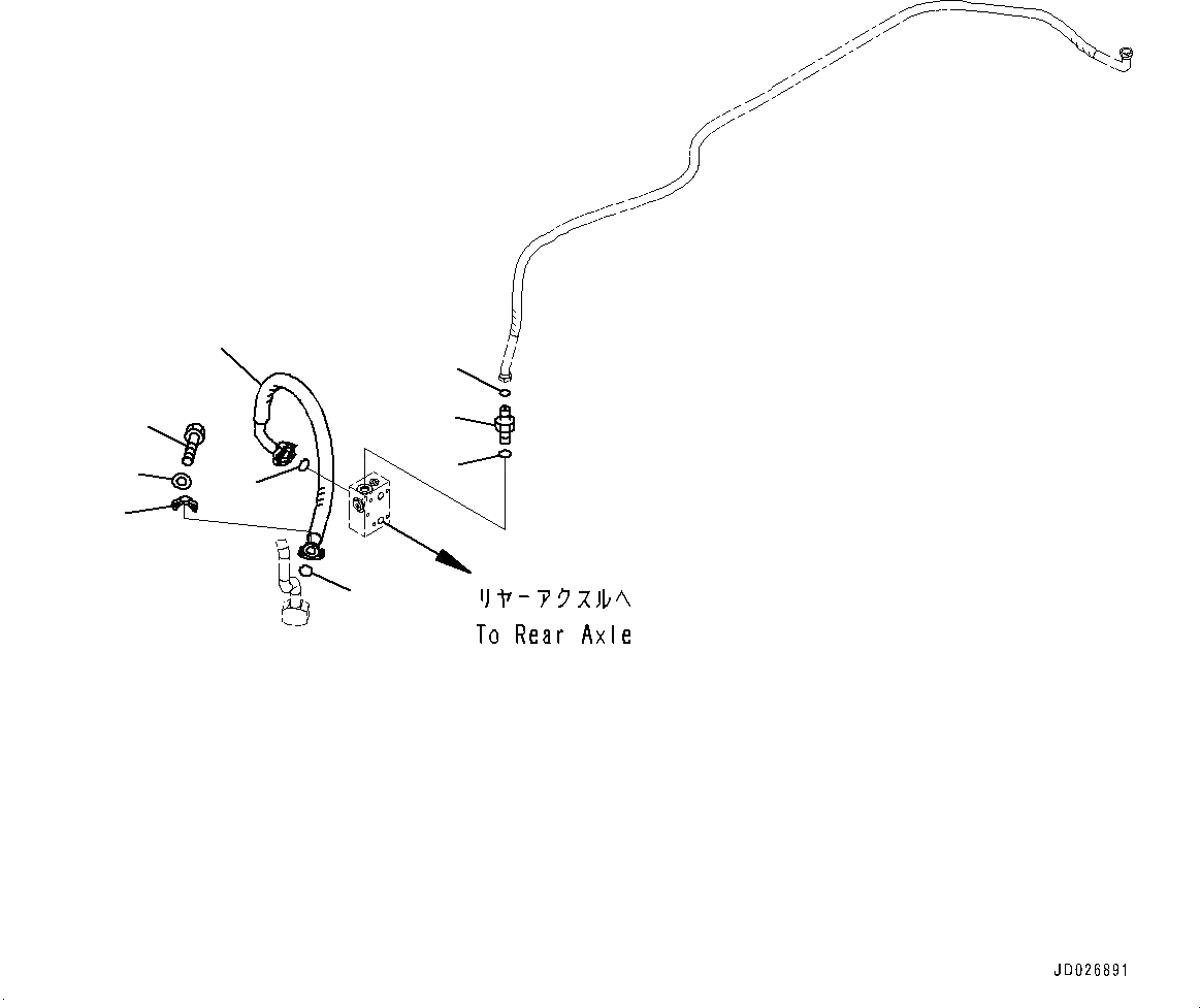 Схема запчастей Komatsu WA600-6 - ЗАДН. МОСТ, ЗАДН. МОСТ ТРУБЫ (№8-) ЗАДН. МОСТ, С ТОРМОЗ. МАСЛ. СИСТЕМА ОХЛАЖДЕНИЯ