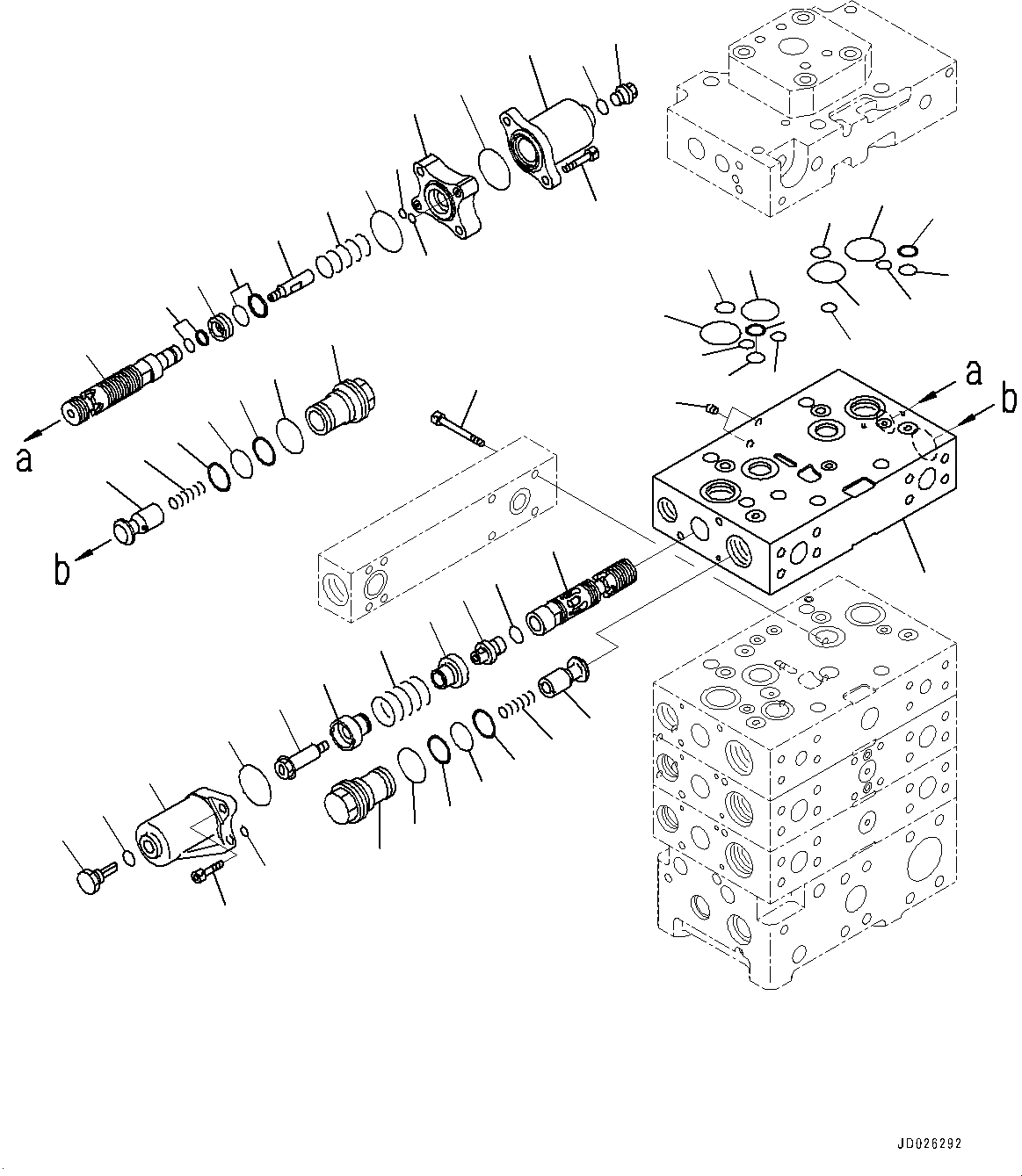 Схема запчастей Komatsu WA600-6 - ГИДРАВЛ МАСЛ. УПРАВЛЯЮЩ. КЛАПАН, -КЛАПАН (/9) (№8-) ГИДРАВЛ МАСЛ. УПРАВЛЯЮЩ. КЛАПАН, С ЭЛЕКТРОНН. УПРАВЛ-ЕLED ПОДВЕСКА СИСТЕМА (ECSS)