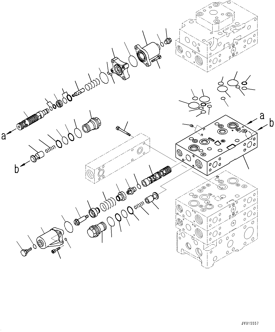 Схема запчастей Komatsu WA600-6 - ГИДРАВЛ МАСЛ. УПРАВЛЯЮЩ. КЛАПАН, -КЛАПАН (/) (№8-) ГИДРАВЛ МАСЛ. УПРАВЛЯЮЩ. КЛАПАН, V MULTI-COUPLER