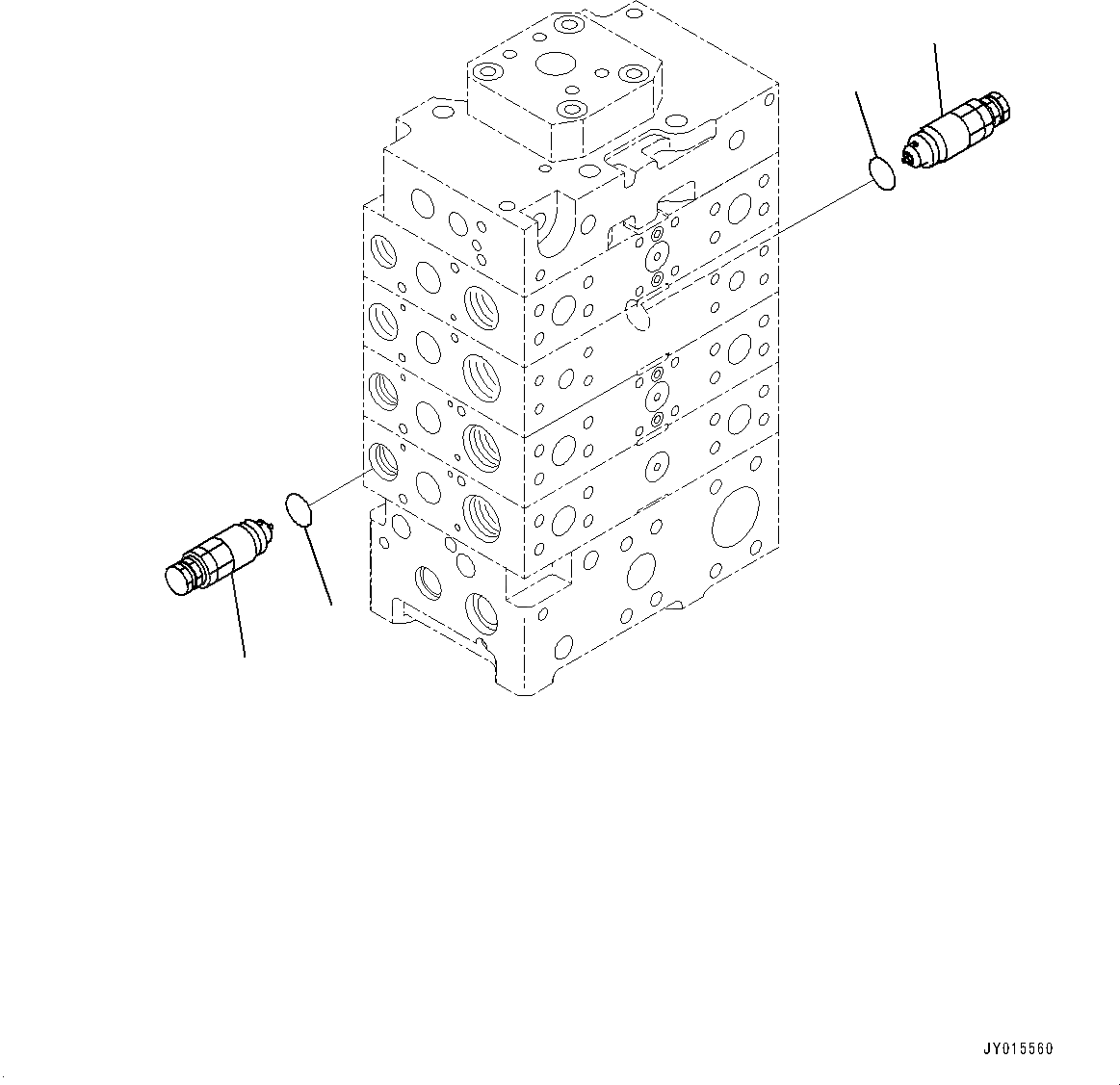 Схема запчастей Komatsu WA600-6 - ГИДРАВЛ МАСЛ. УПРАВЛЯЮЩ. КЛАПАН, -КЛАПАН (/) (№8-) ГИДРАВЛ МАСЛ. УПРАВЛЯЮЩ. КЛАПАН, V MULTI-COUPLER