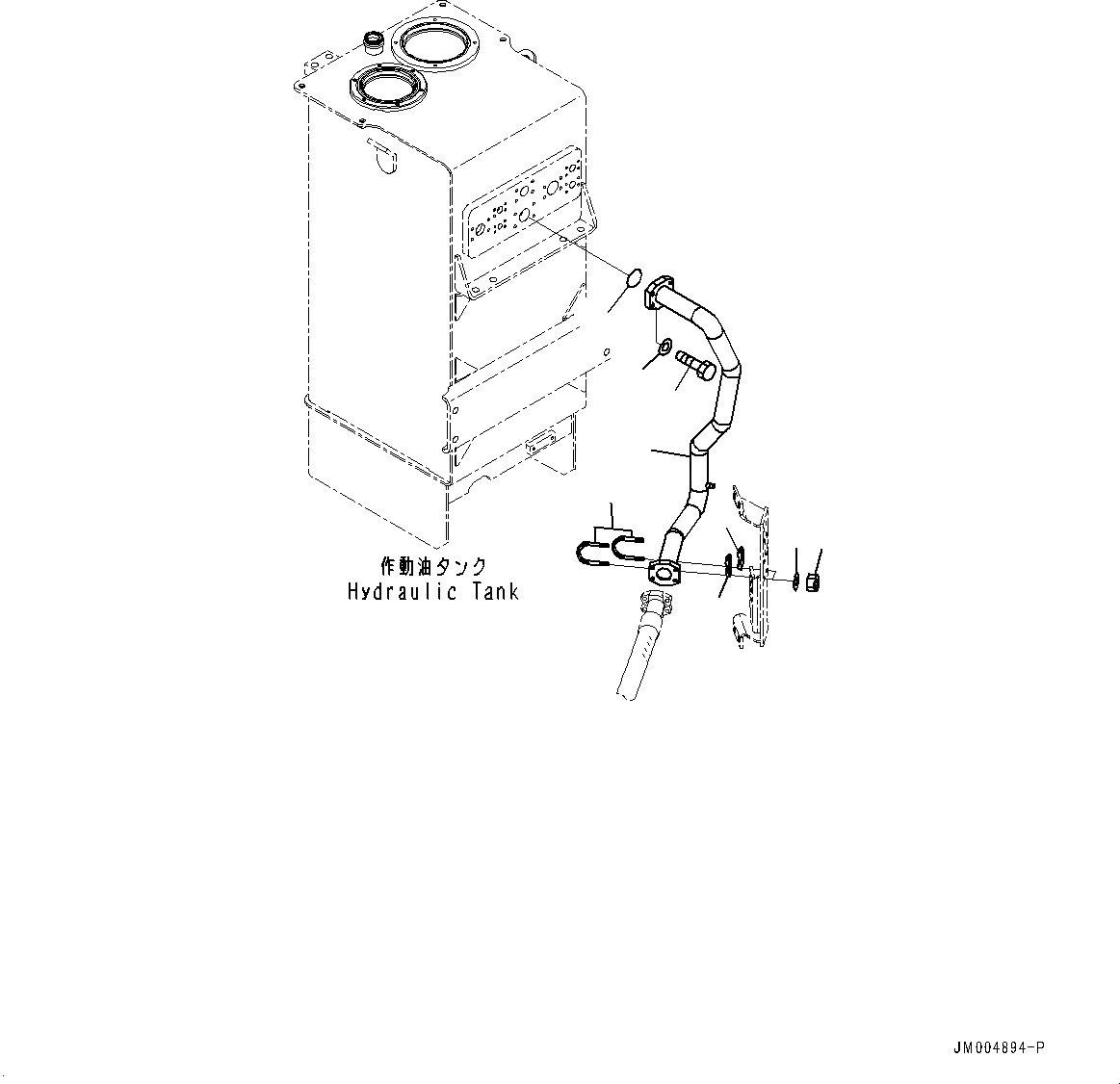 Схема запчастей Komatsu WA600-6 - ГИДРОЛИНИЯ, ВСАСЫВ. ТРУБЫ (/) (№-) ГИДРОЛИНИЯ