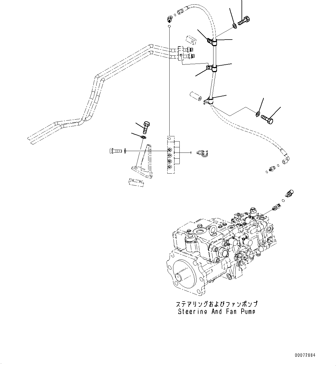Схема запчастей Komatsu WA600-6 - ГИДРОЛИНИЯ, PM CLINIC ТРУБЫ (/) (№-) ГИДРОЛИНИЯ