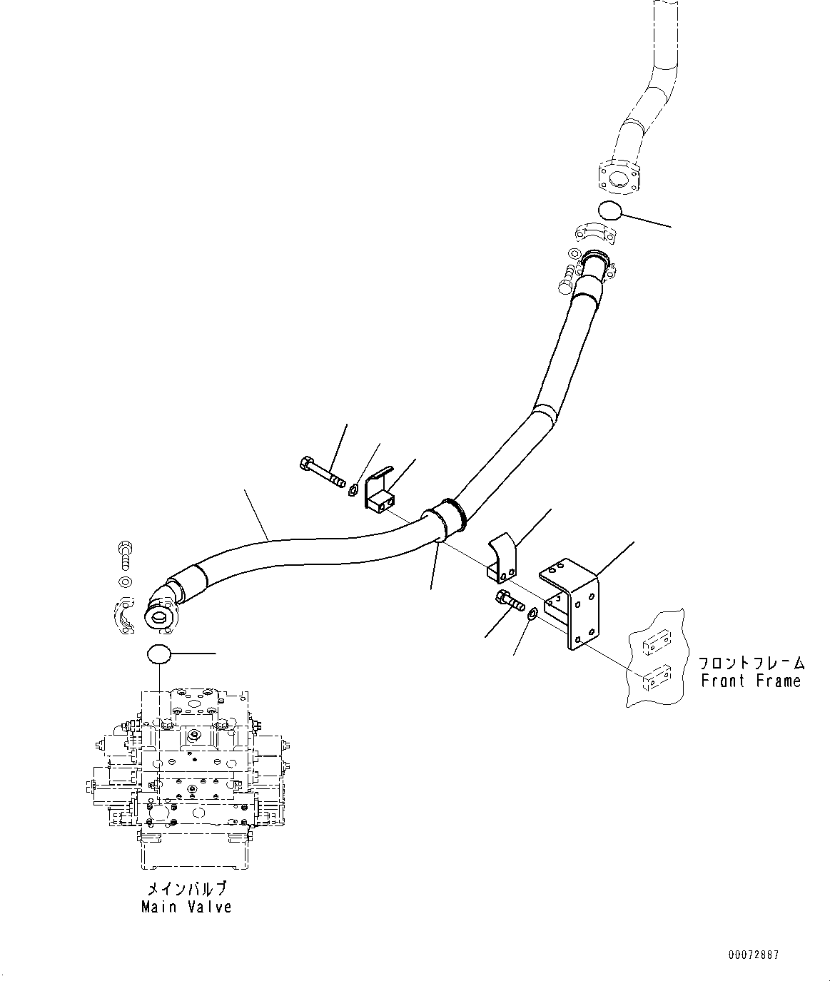 Схема запчастей Komatsu WA600-6 - ГИДРОЛИНИЯ, ДРЕНАЖН. ТРУБЫ (№-) ГИДРОЛИНИЯ