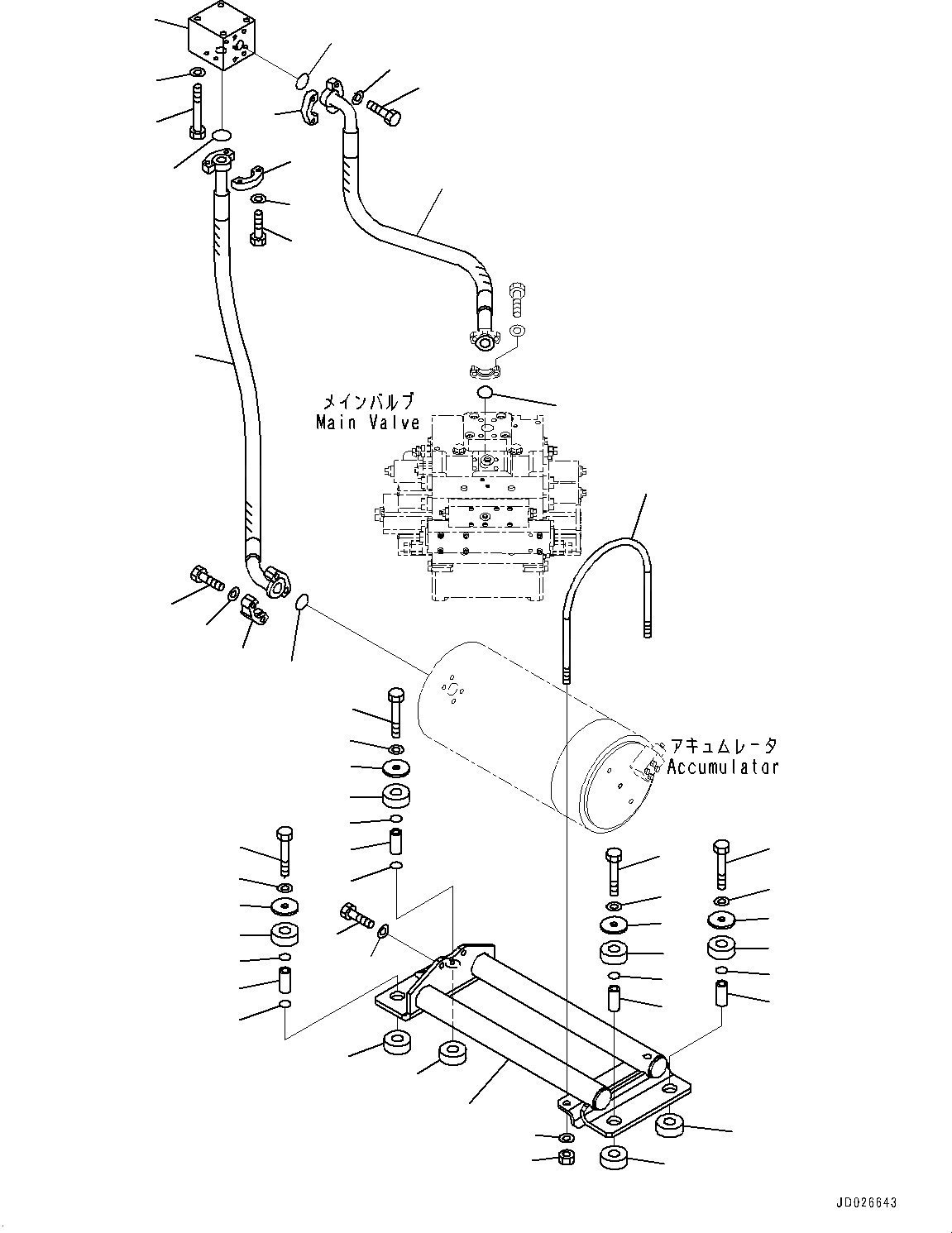 Схема запчастей Komatsu WA600-6 - ГИДРОЛИНИЯ, АККУМУЛЯТОР КОМПОНЕНТЫ (№-) ГИДРОЛИНИЯ
