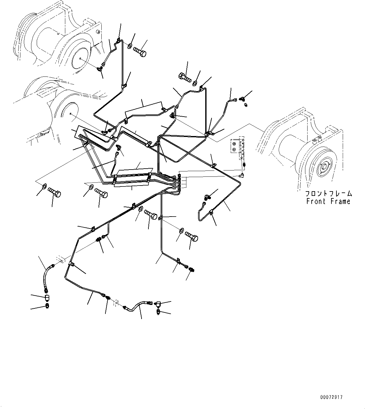 Схема запчастей Komatsu WA600-6 - УДАЛЕНН. СИСТ. СМАЗКИ ТРУБКА, ПЕРЕДН. СМАЗ. ТРУБЫ (/) (№-) УДАЛЕНН. СИСТ. СМАЗКИ ТРУБКА