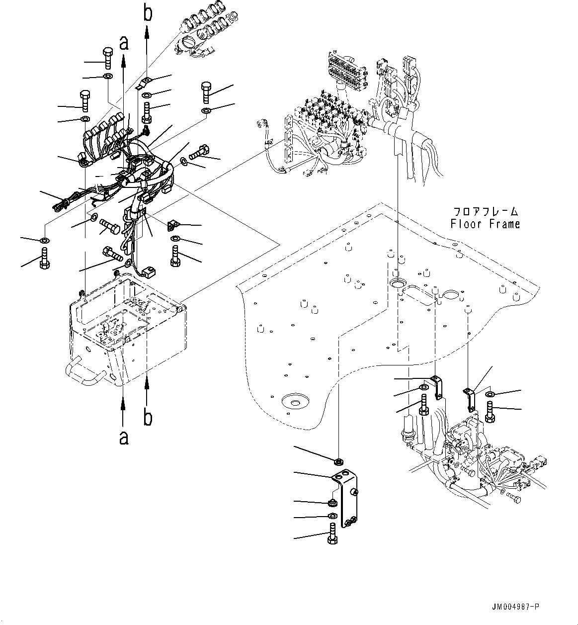 Схема запчастей Komatsu WA600-6 - ПОЛ, ПРОВОДКА, ПРАВ. (№-) ПОЛ