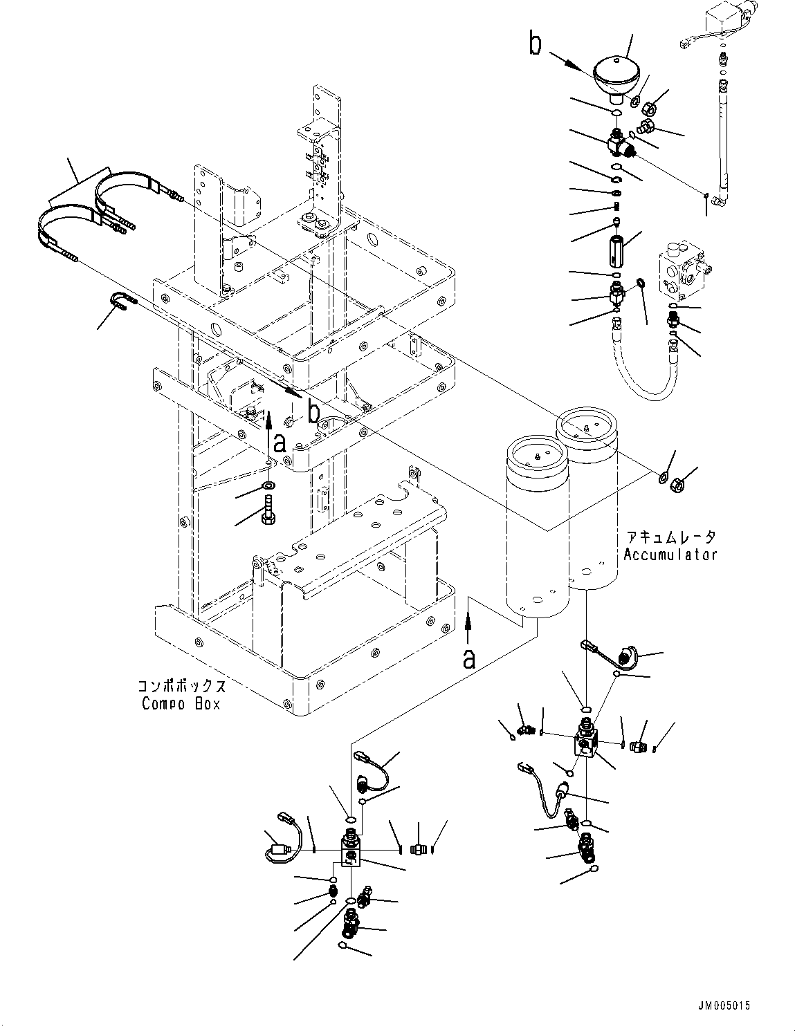 Схема запчастей Komatsu WA600-6 - ТОРМОЗ. КОРПУС ТРУБЫ, АККУМУЛЯТОР КОМПОНЕНТЫ (№-) ТОРМОЗ. КОРПУС ТРУБЫ
