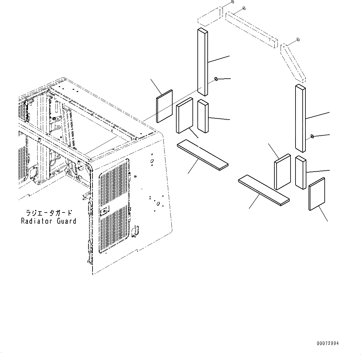 Схема запчастей Komatsu WA600-6 - КАПОТ, ДЕФЛЕКТОР (/) (№8-) КАПОТ, VHMS, ЗАДН. КРЫЛО