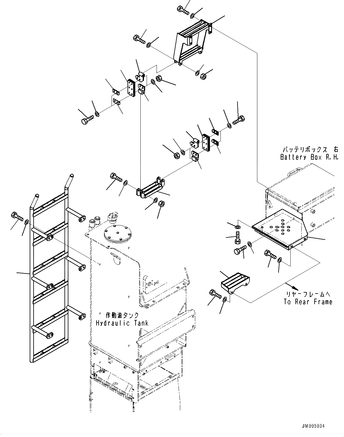 Схема запчастей Komatsu WA600-6 - ЛЕСТНИЦА, СТУПЕНИ (№-) ЛЕСТНИЦА