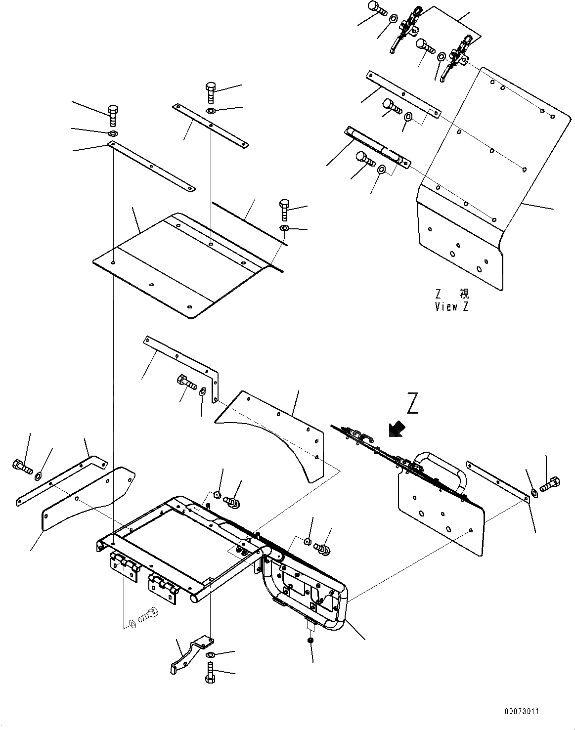 Схема запчастей Komatsu WA600-6 - ЛЕСТНИЦА, КРЫЛО (/) (№-) ЛЕСТНИЦА