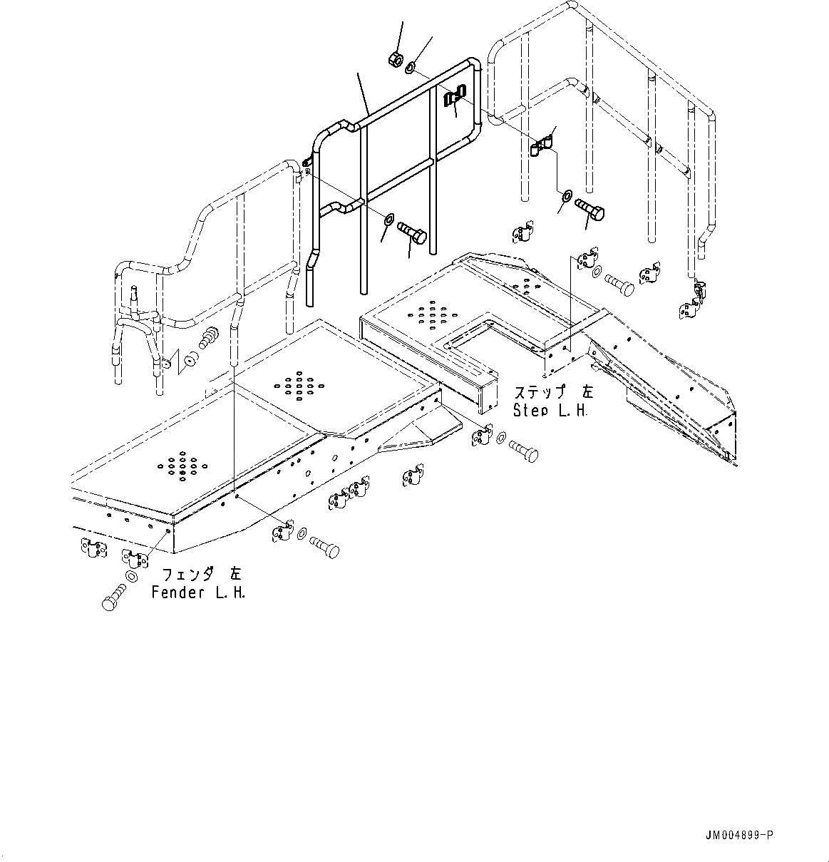 Схема запчастей Komatsu WA600-6 - HANDRAIL, ЛЕВ. (№-) HANDRAIL