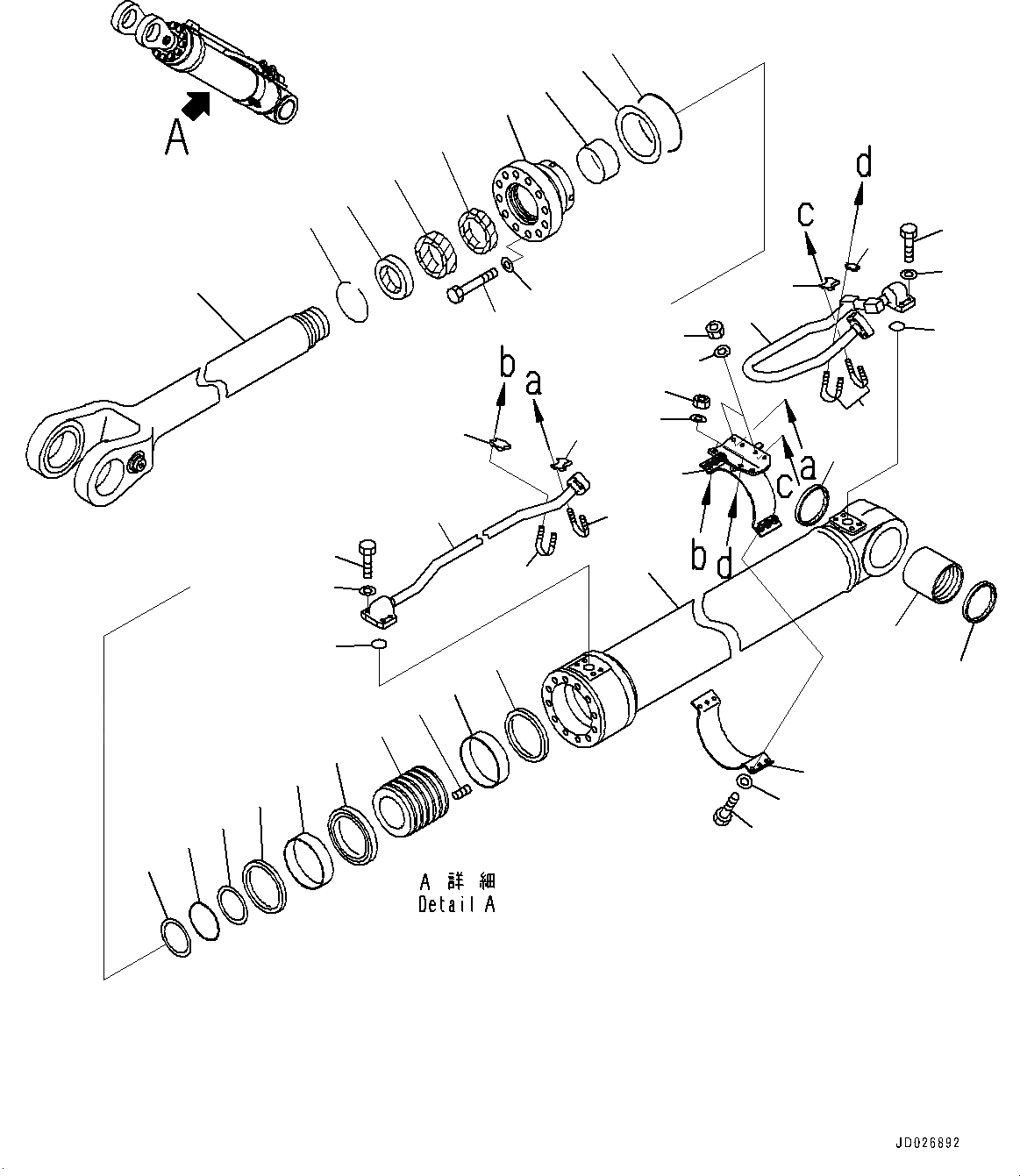 Схема запчастей Komatsu WA600-6 - ГИДРОЦИЛИНДР ПОДЪЕМА, ЛЕВ. (№8-) ГИДРОЦИЛИНДР ПОДЪЕМА, БЕЗ ЗАХВАТ ДЛЯ БРЕВЕН