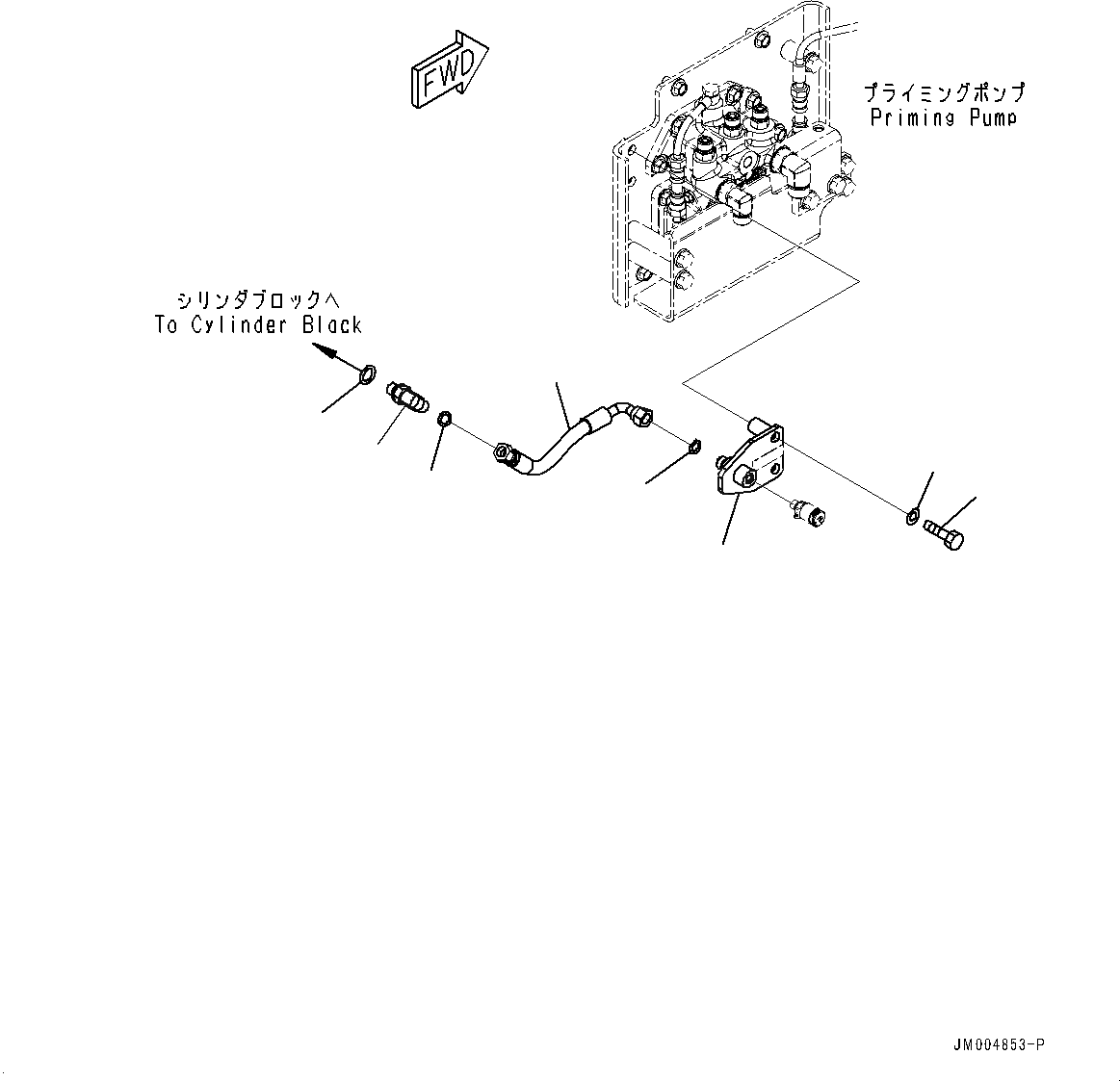 Схема запчастей Komatsu WA600-6 - SERVICE ЦЕНТР., ДВИГАТЕЛЬ МАСЛ. SAMPLING ТРУБЫ (№-) SERVICE ЦЕНТР.