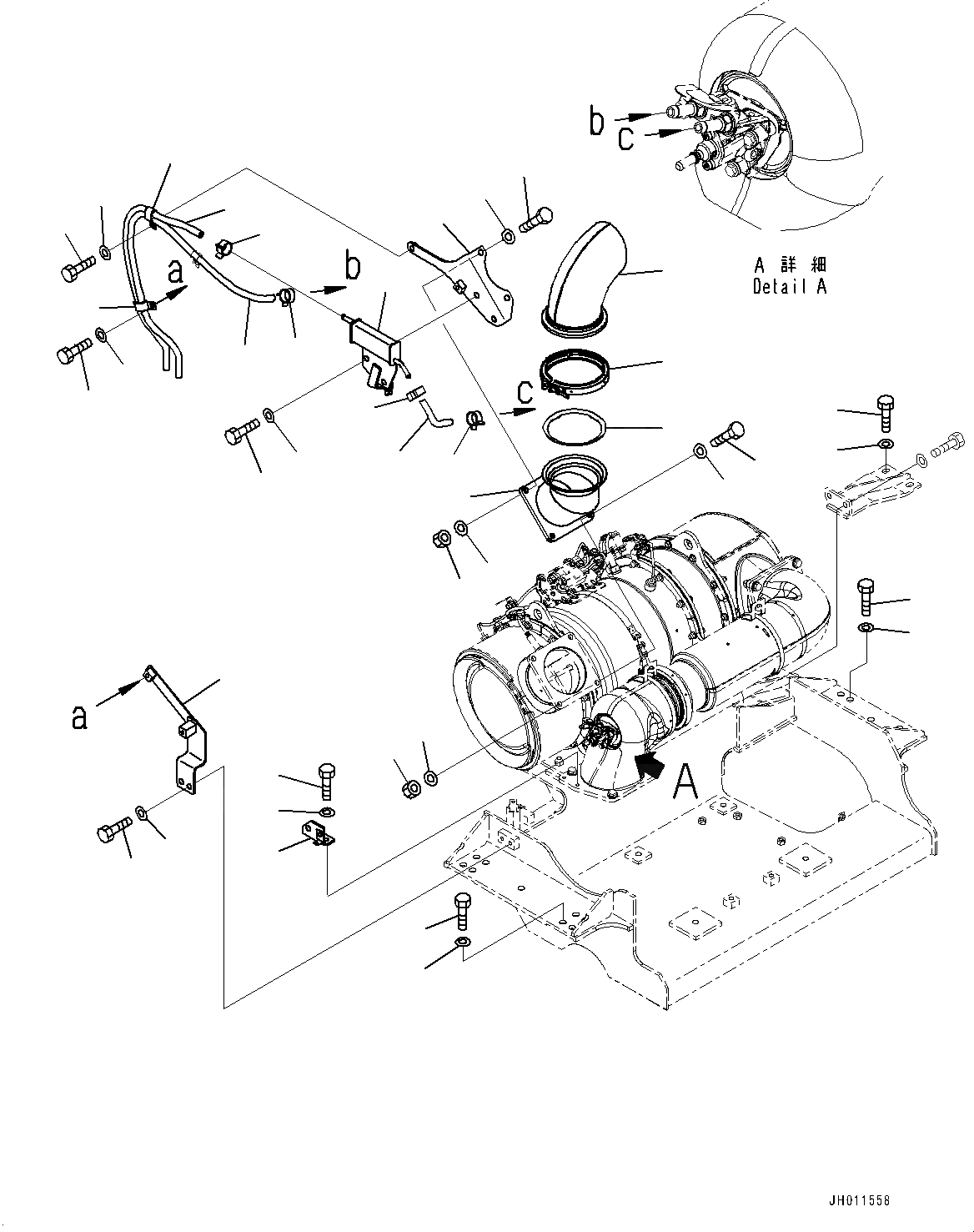 Схема запчастей Komatsu PC490LC-11 - ВЫПУСКН., PIPE И ШЛАНГИ (№8-) ВЫПУСКН.