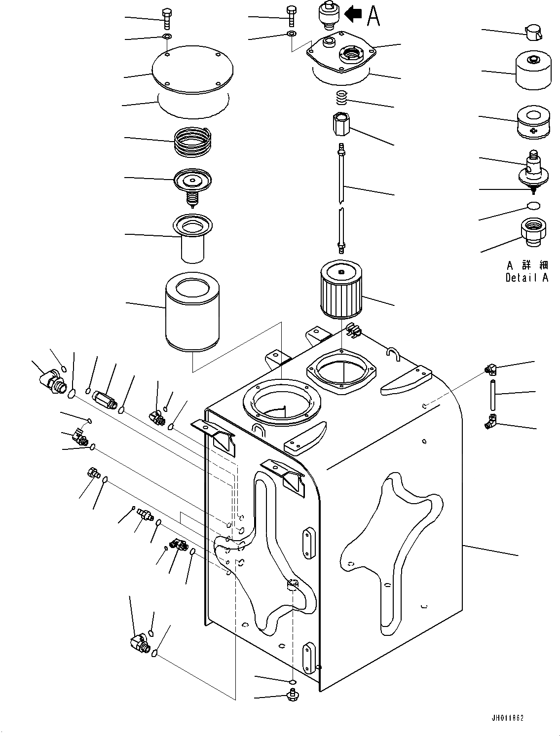 Схема запчастей Komatsu PC490LC-11 - ГИДР. БАК., БАК (№8-) ГИДР. БАК.