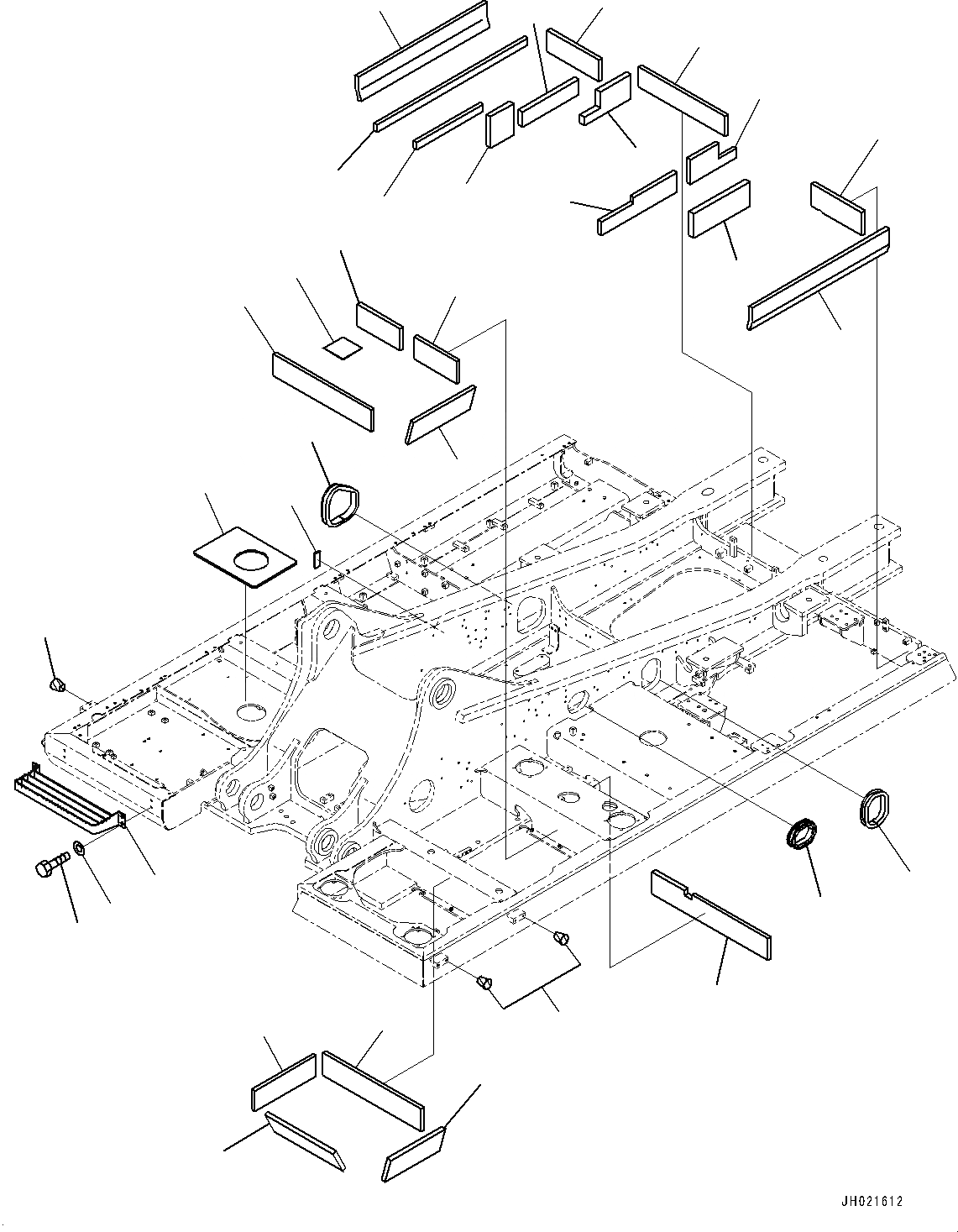 Схема запчастей Komatsu PC490LC-11 - ОСНОВНАЯ РАМА, (/) (№8-) ОСНОВНАЯ РАМА, ЗАЩИТА НИЖНЕЙ ЧАСТИ