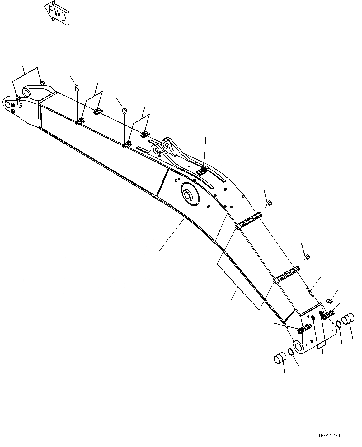 Схема запчастей Komatsu PC490LC-11 - СТРЕЛА, СТРЕЛА И ВТУЛКА (№8-89) СТРЕЛА, 7MM УСИЛ. ТИП