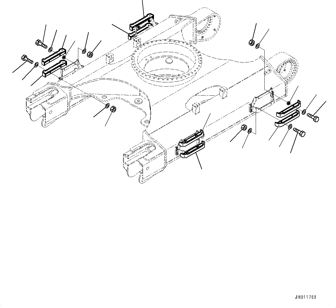 Схема запчастей Komatsu PC490LC-11 - ДОПОЛН. ГУСЕНИЧНАЯ РАМА СТУПЕНИ (№8-) ДОПОЛН. ГУСЕНИЧНАЯ РАМА СТУПЕНИ