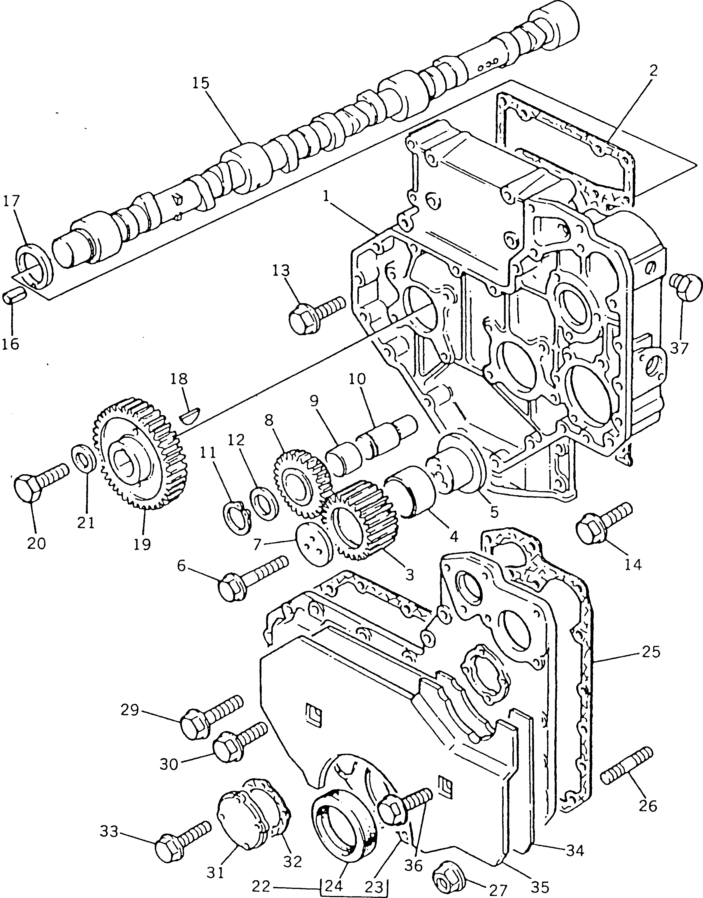 Схема запчастей Komatsu 1006-6T-C - TIMING ПРИВОД И РАСПРЕДВАЛ (PC) БЛОК ЦИЛИНДРОВ