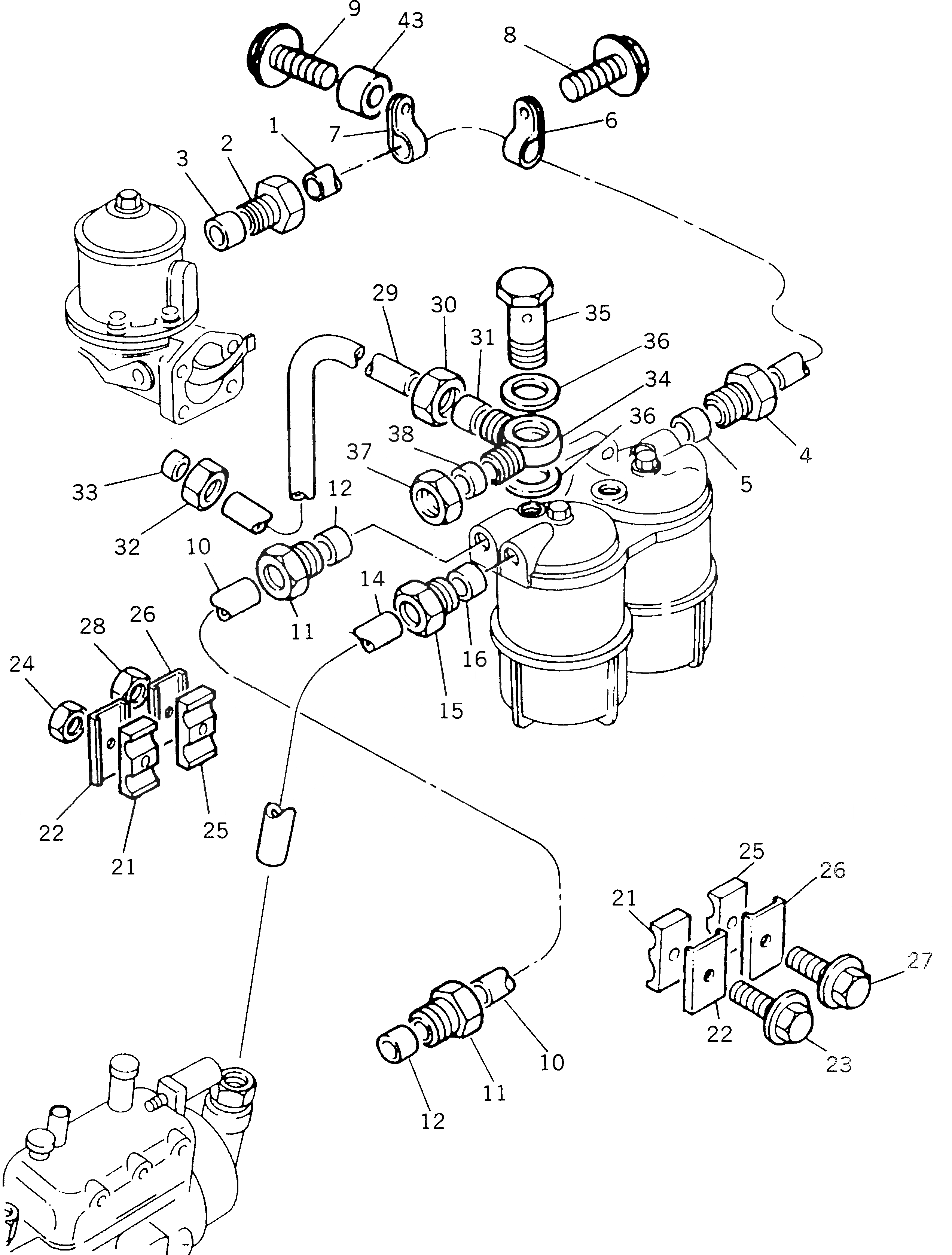 Схема запчастей Komatsu 1006-6TLR - НИЗ. PRESSURE ТОПЛИВН. СИСТЕМА ТОПЛИВН. СИСТЕМА
