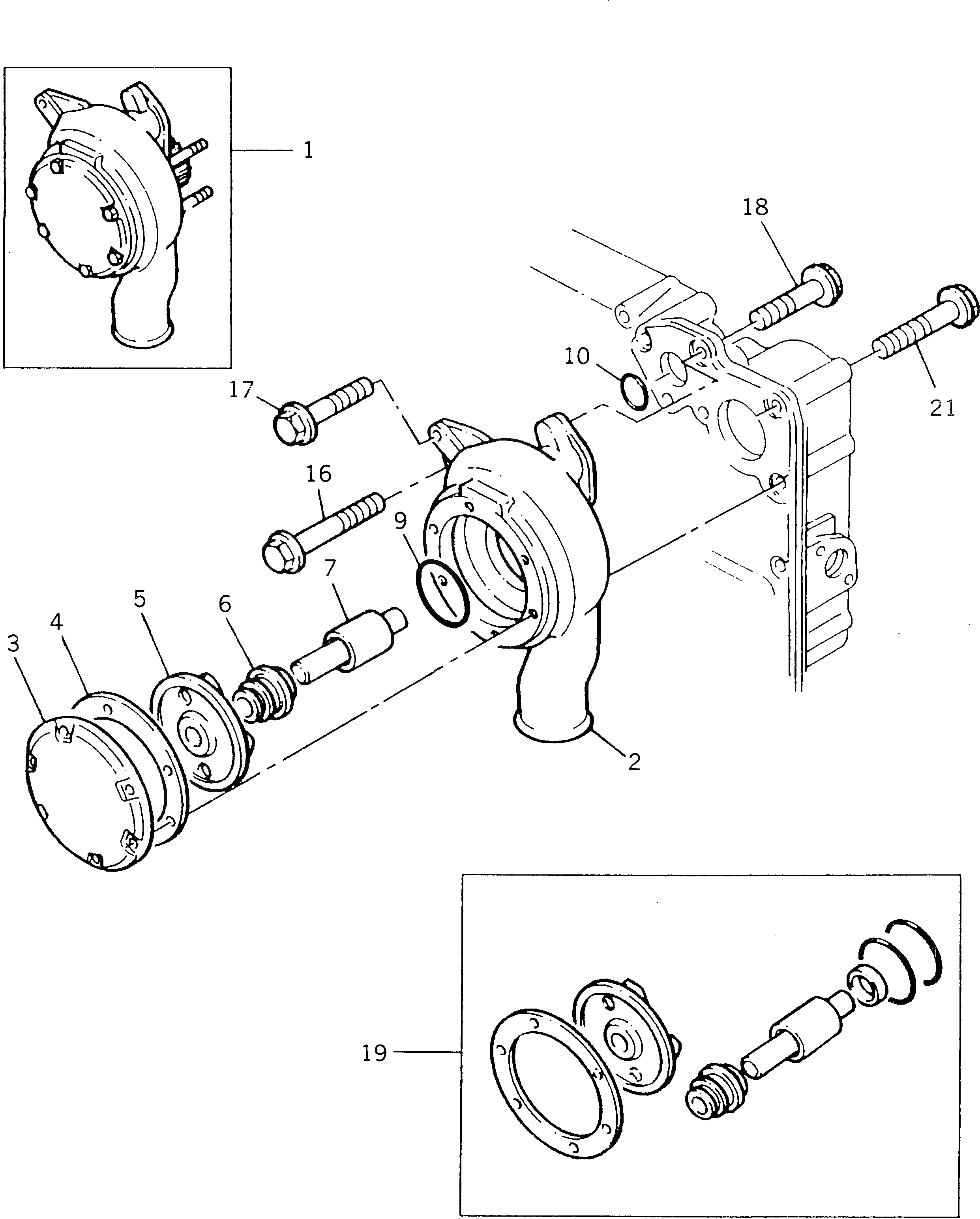 Схема запчастей Komatsu 1006-6TLR - ВОДЯНАЯ ПОМПА СИСТЕМА ОХЛАЖДЕНИЯ