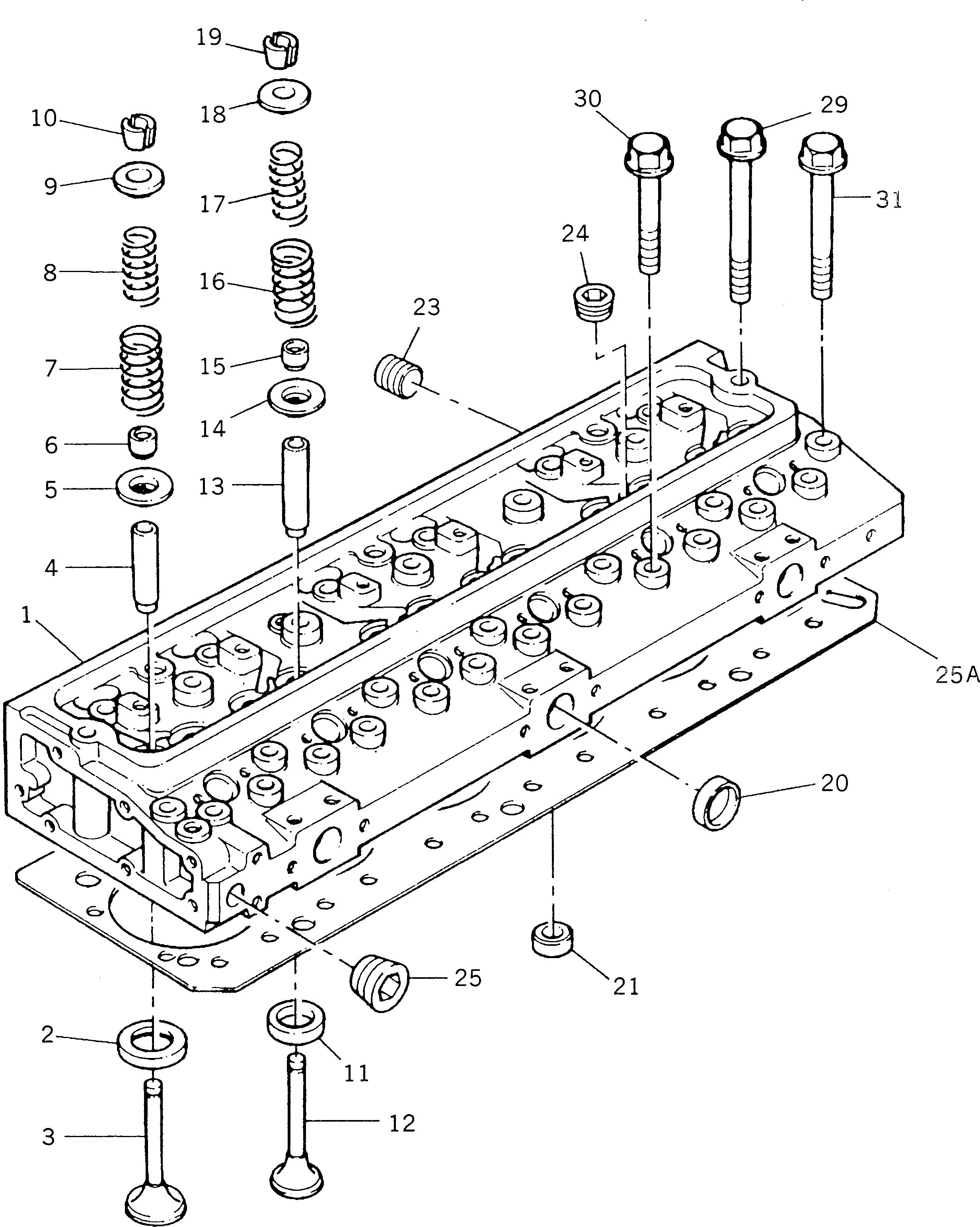 Схема запчастей Komatsu 1006-6T2 - ГОЛОВКА ЦИЛИНДРОВ (/)(№UW-) ГОЛОВКА ЦИЛИНДРОВ