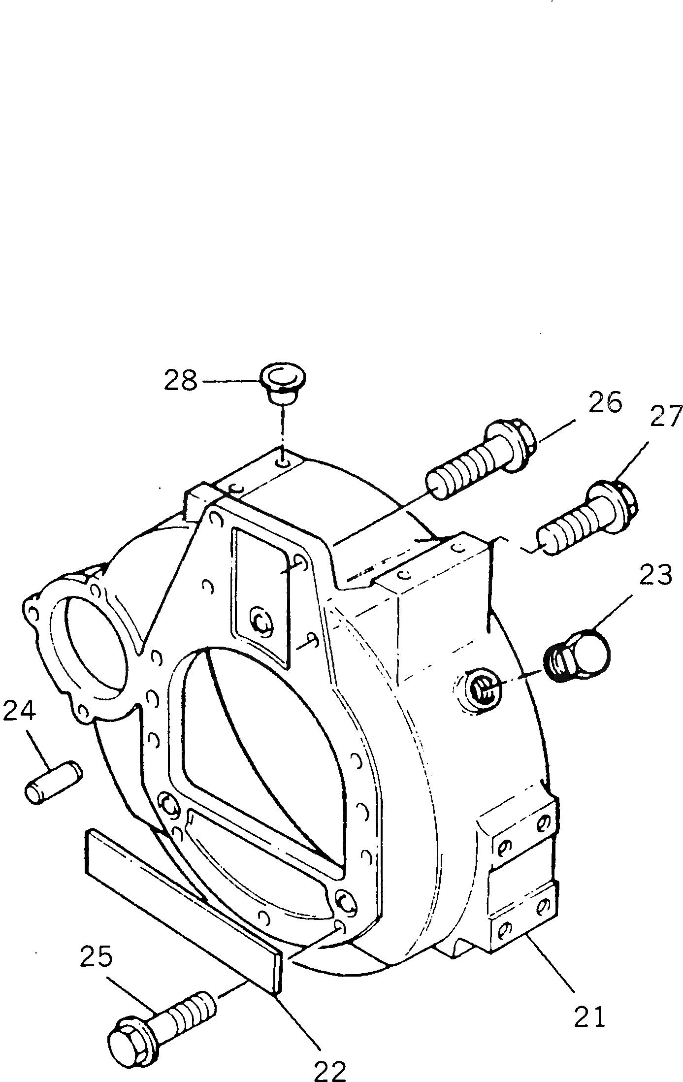 Схема запчастей Komatsu 1006-6T2 - КАРТЕР МАХОВИКА(№U8W-.) БЛОК ЦИЛИНДРОВ
