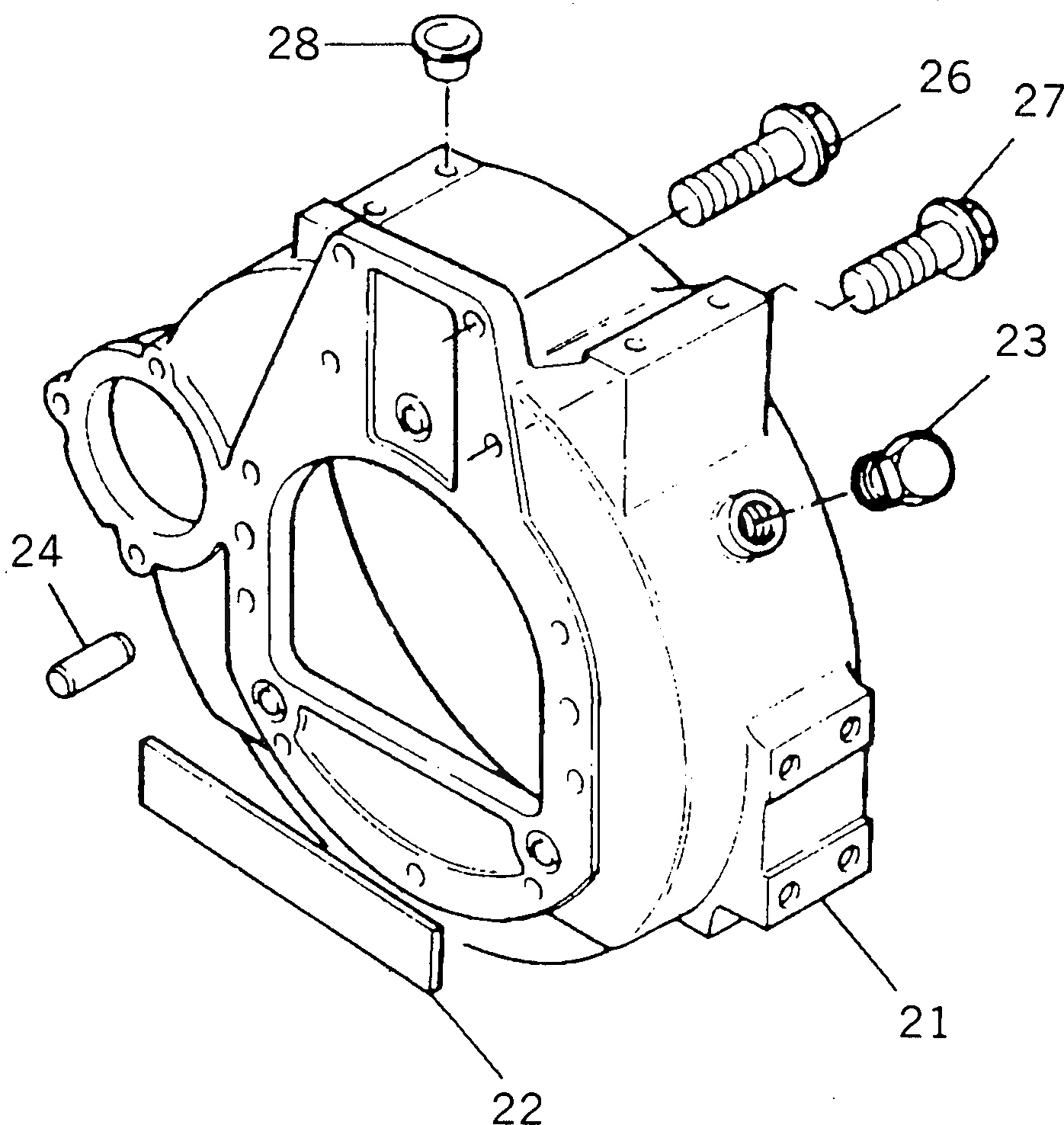 Схема запчастей Komatsu 1006-6T2 - КАРТЕР МАХОВИКА(№.-) БЛОК ЦИЛИНДРОВ