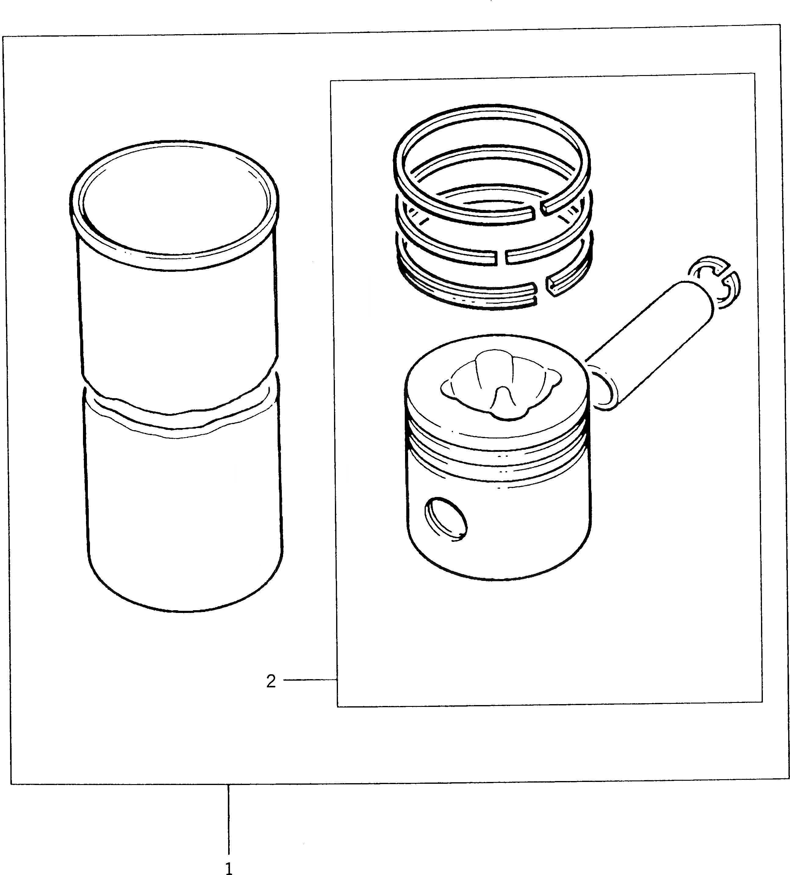 Схема запчастей Komatsu 1006-6T2 - КОЛЕНВАЛ¤ ПОРШЕНЬS И ШАТУНS (/)(№U8W-U9W) БЛОК ЦИЛИНДРОВ