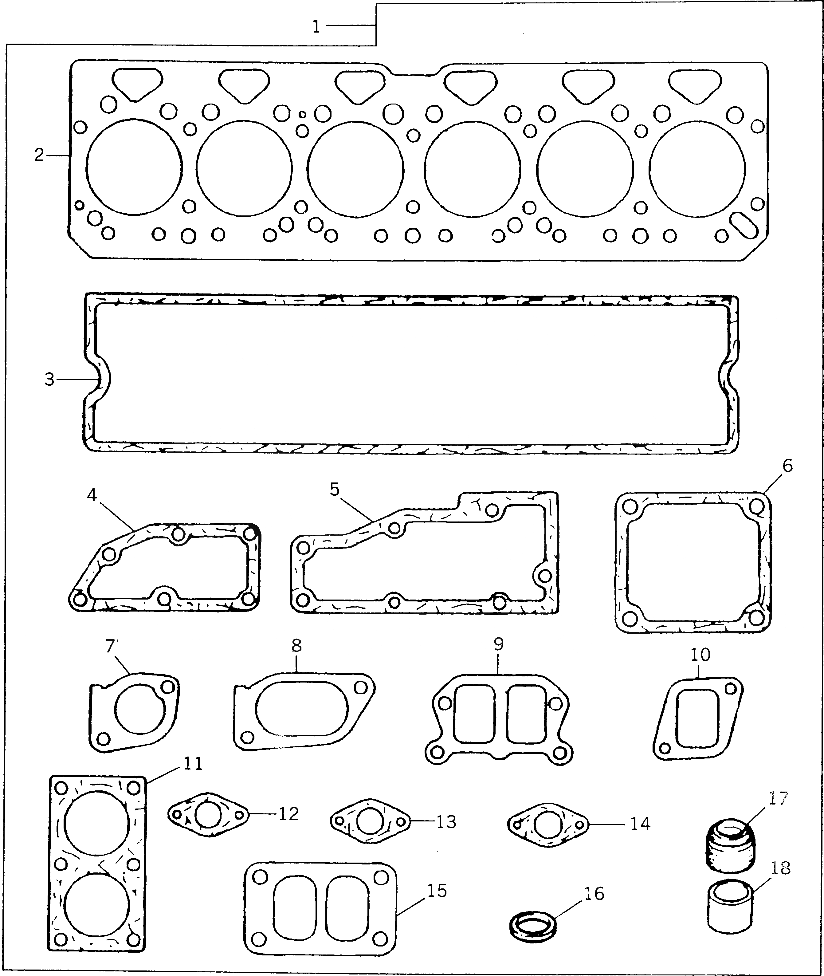 Схема запчастей Komatsu 1006-6T2 - СОЕД-ЕS И ПРОКЛАДКАS - ВЕРХН. РЕМ. КОМПЛЕКТЫ ИНСТРУМЕНТ И РЕМКОМПЛЕКТЫ