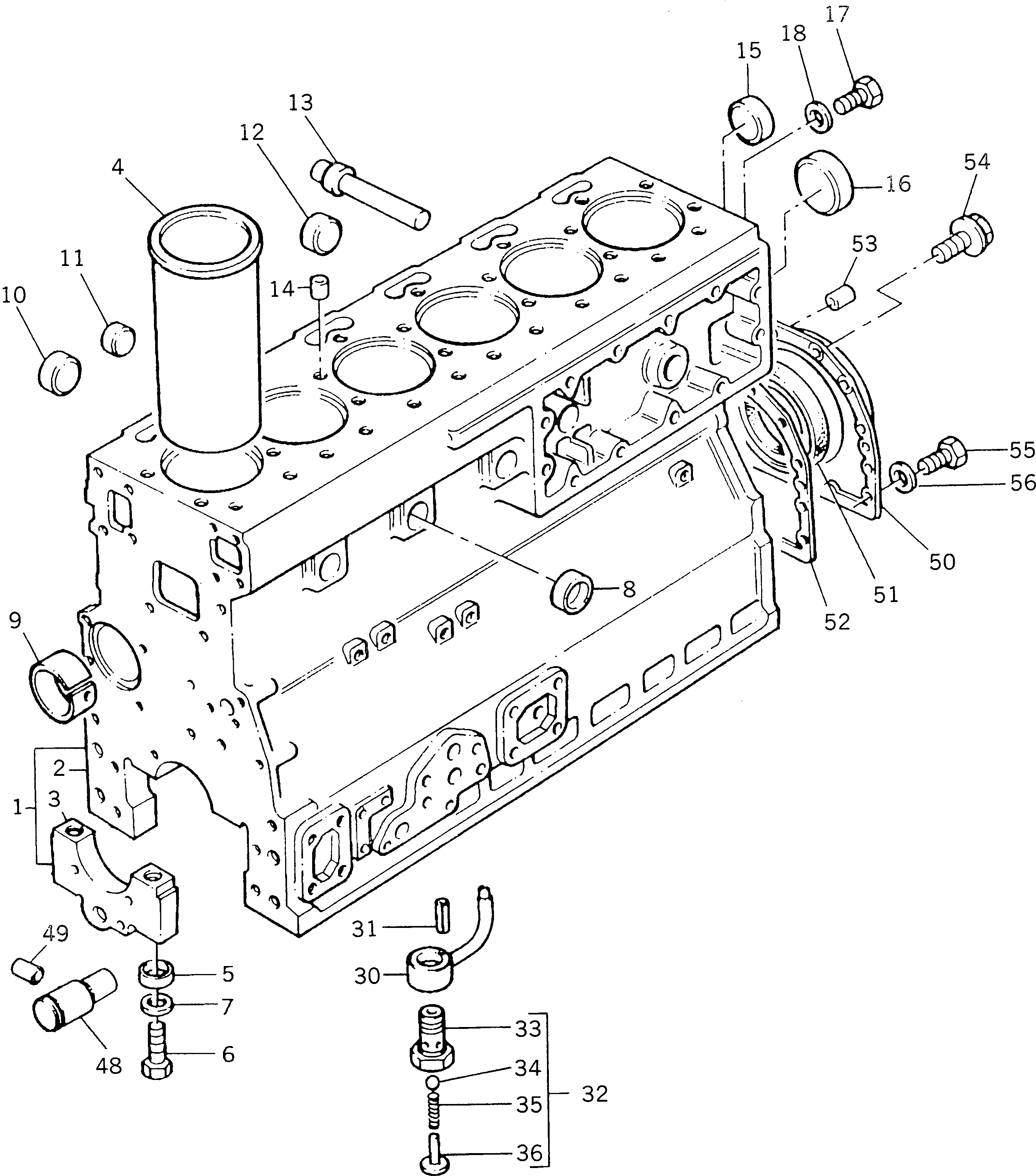 Схема запчастей Komatsu 1006-6TLR2-PW - БЛОК ЦИЛИНДРОВ(№UW-.) БЛОК ЦИЛИНДРОВ