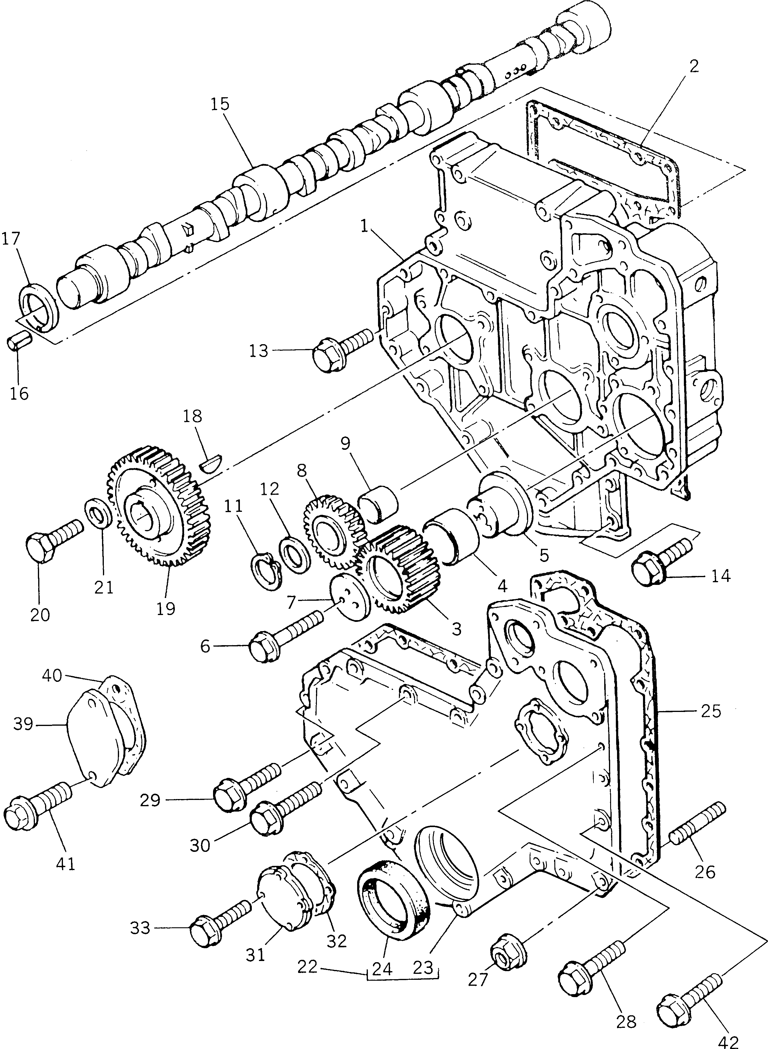 Схема запчастей Komatsu 1006-6TLR2-PW - TIMING ПРИВОД И РАСПРЕДВАЛ(№.-) БЛОК ЦИЛИНДРОВ